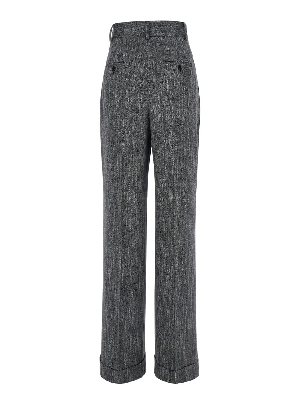 Shop Alberta Ferretti Grey High Waisted Straight Pants In Viscose Woman