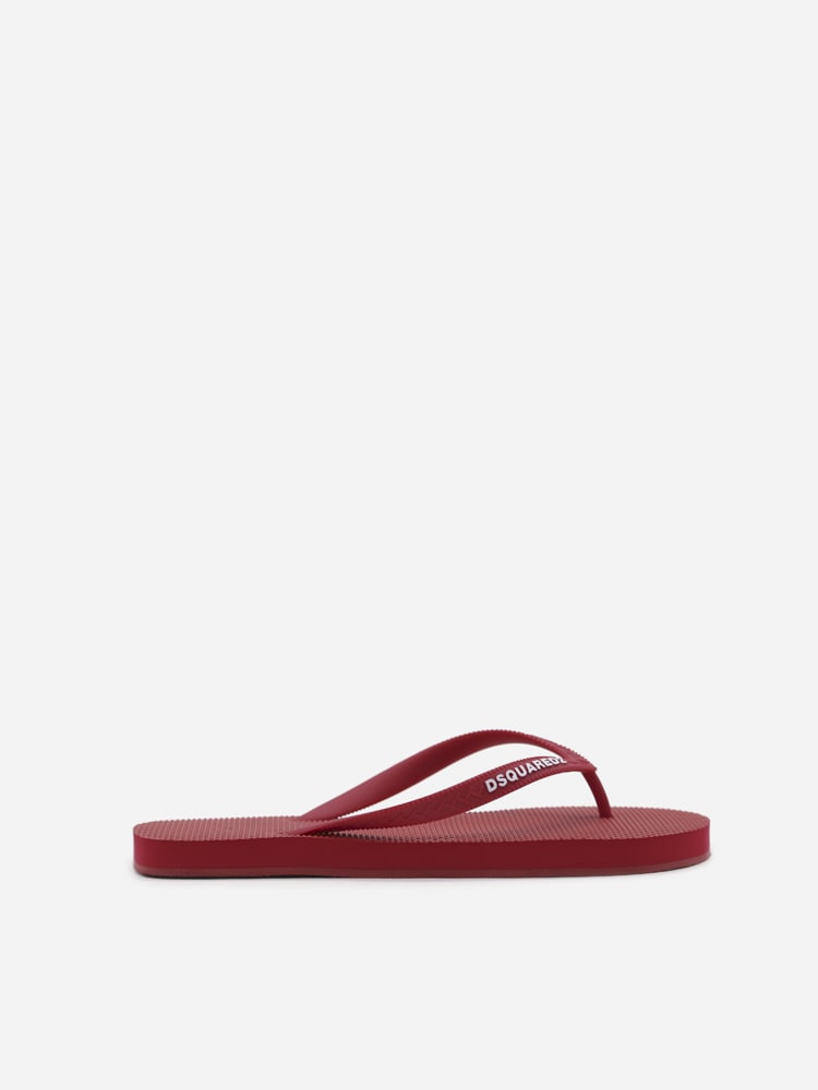 Dsquared2 Rubber Flip Flops With Embossed Logo