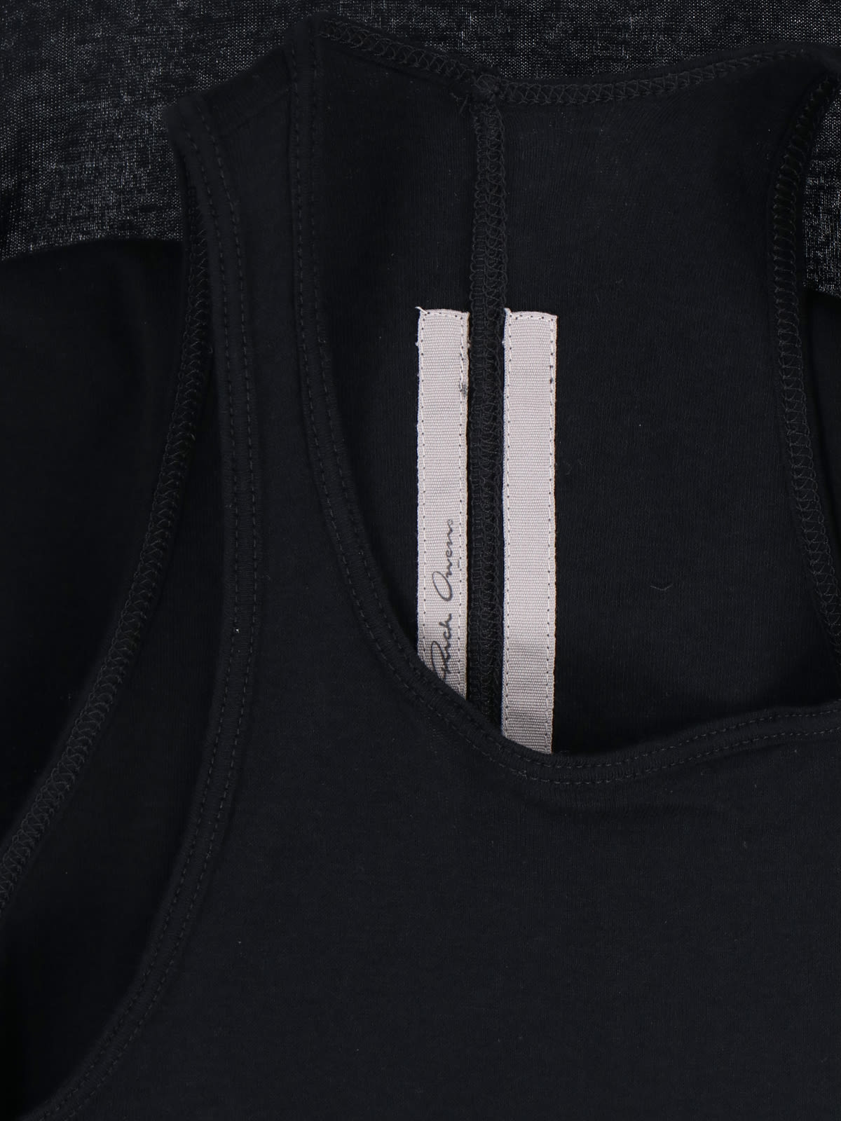Rick Owens Racer-back Curved-hem Top In Black