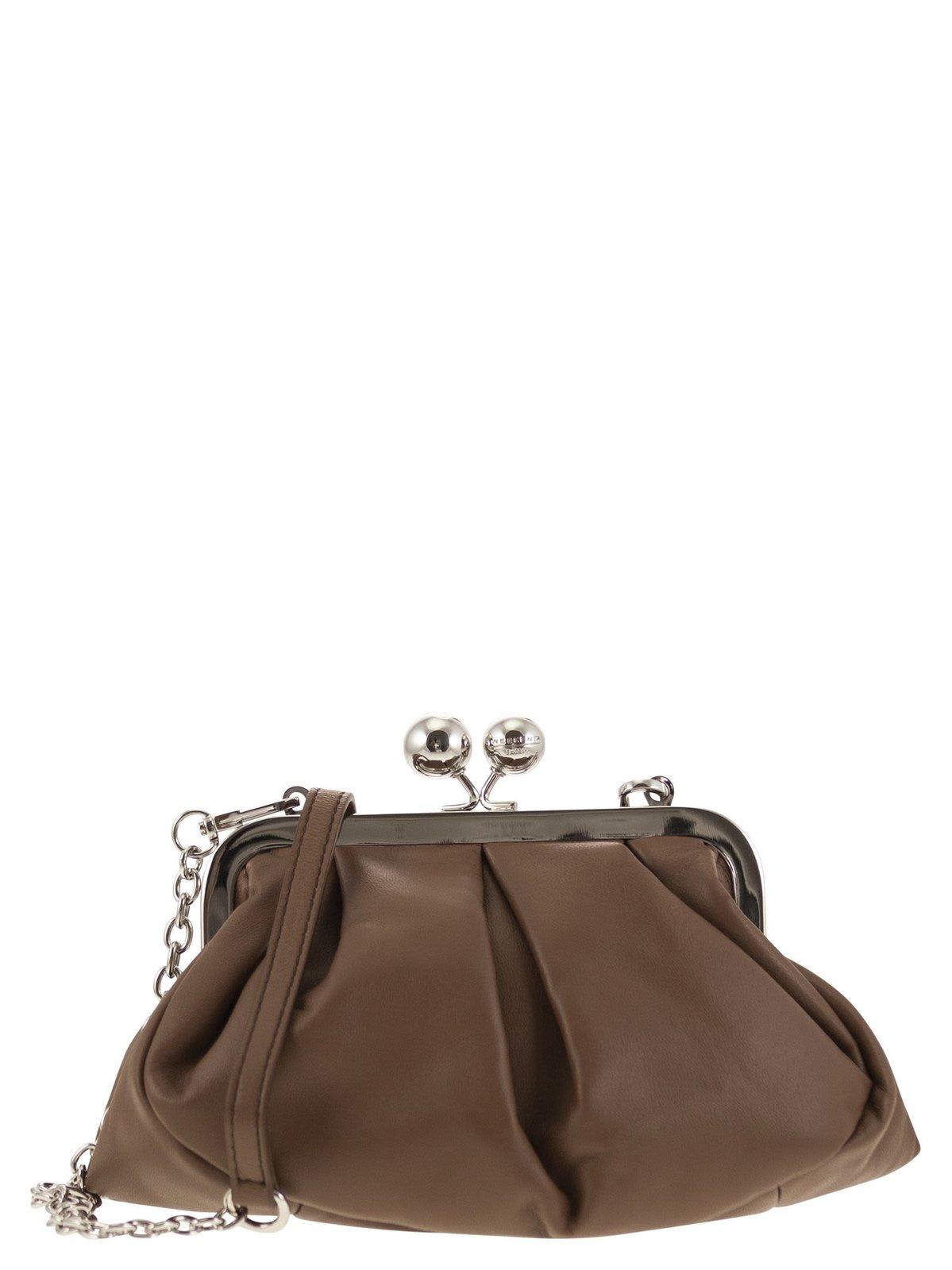 Weekend Max Mara Pasticcino Chain-link Small Clutch Bag In Brown