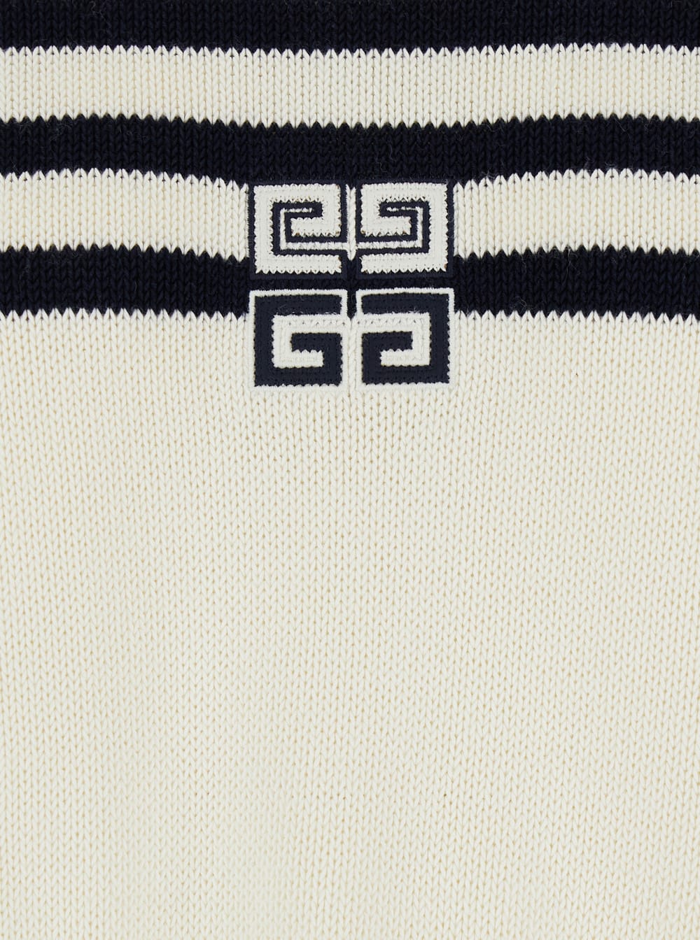 Shop Givenchy White Striped Sweater With 4g Logo In Cotton Blend Woman In Multicolor