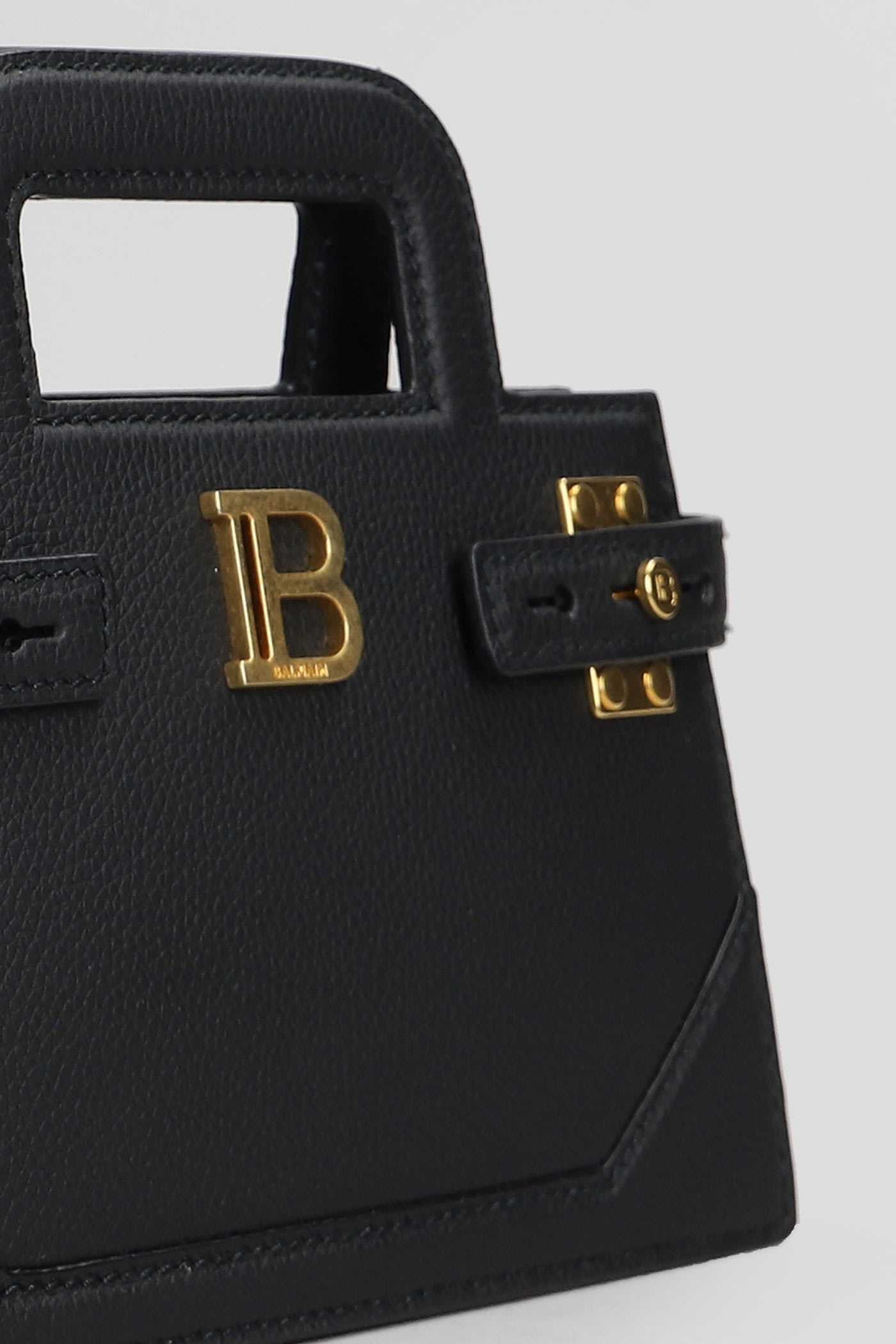 Shop Balmain B Buzz Mini Shoulder Bag In Black Leather