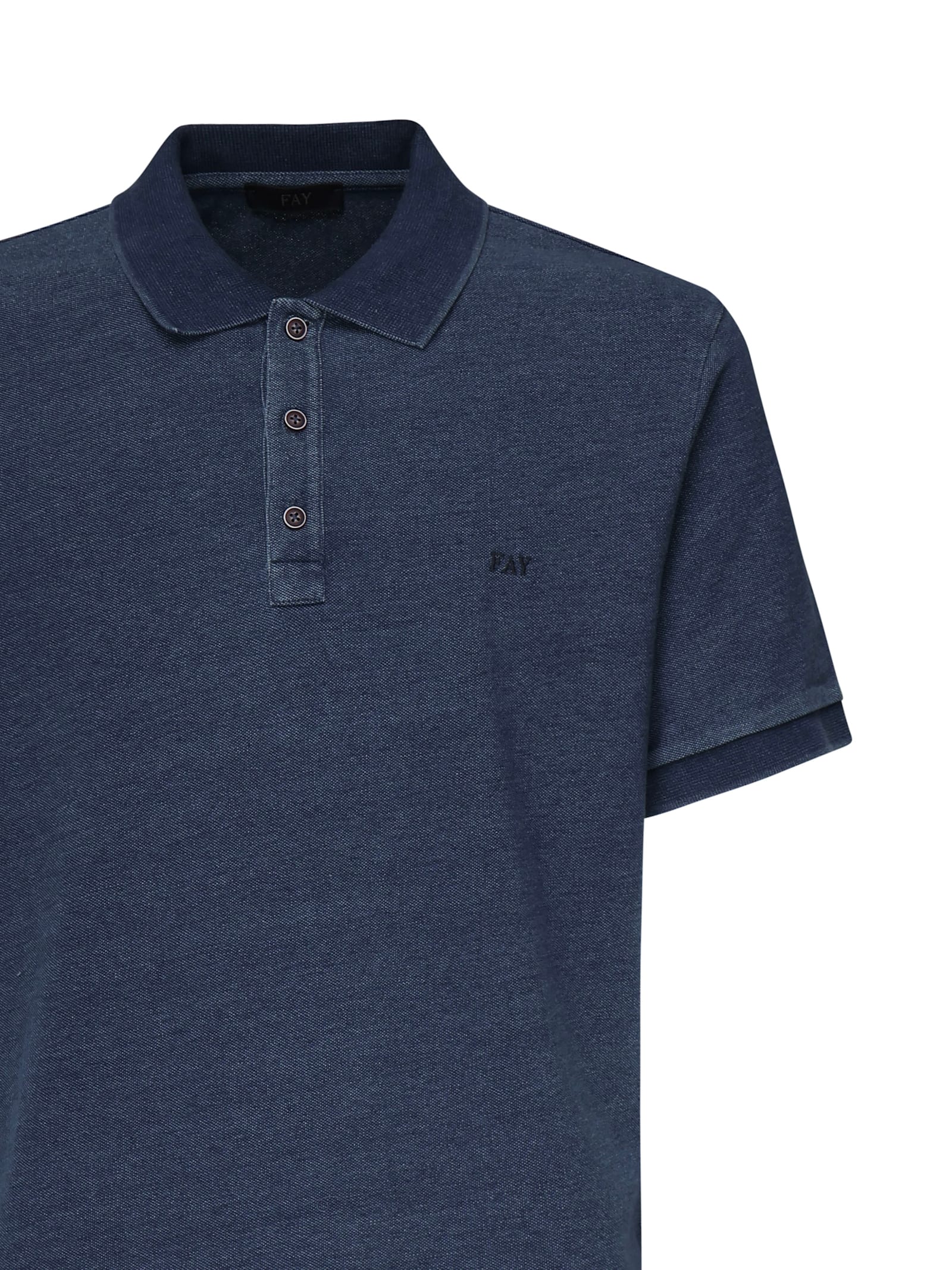 Fay Logo Embroidered Polo Shirt In Blue