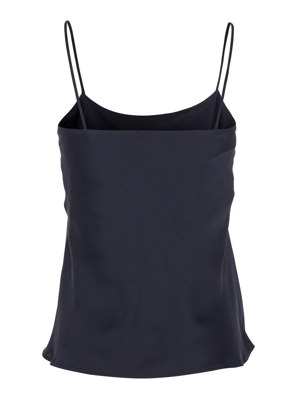 Herno Blue Top With Spaghetti Straps In Satin Woman In Blu