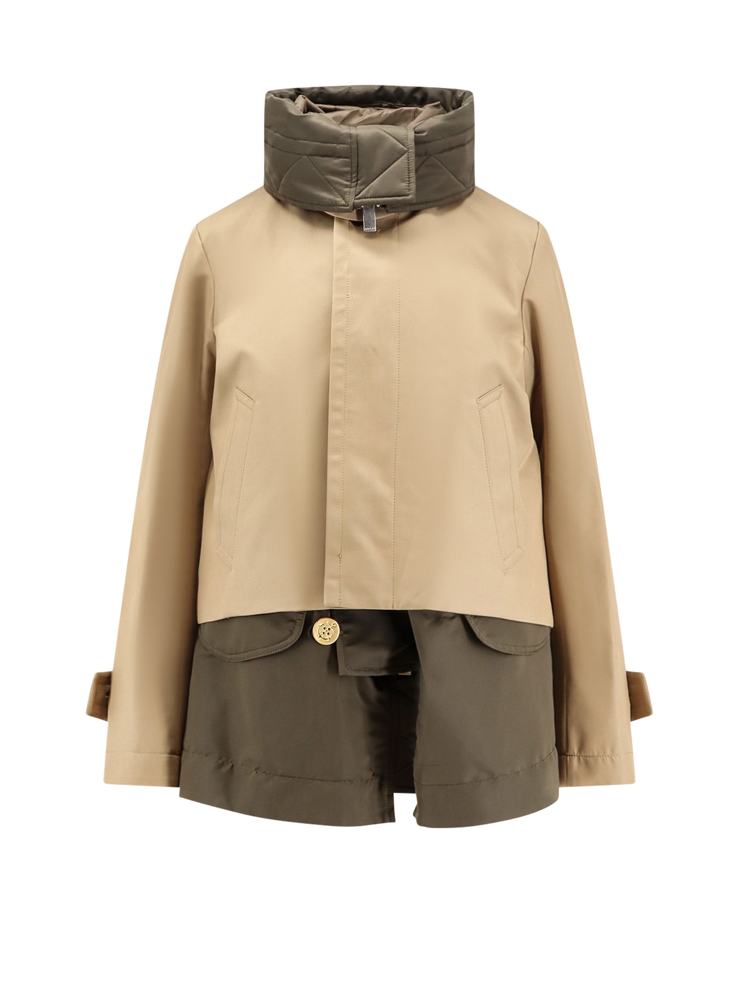 Sacai Cotton And Nylon Jacket In Multi