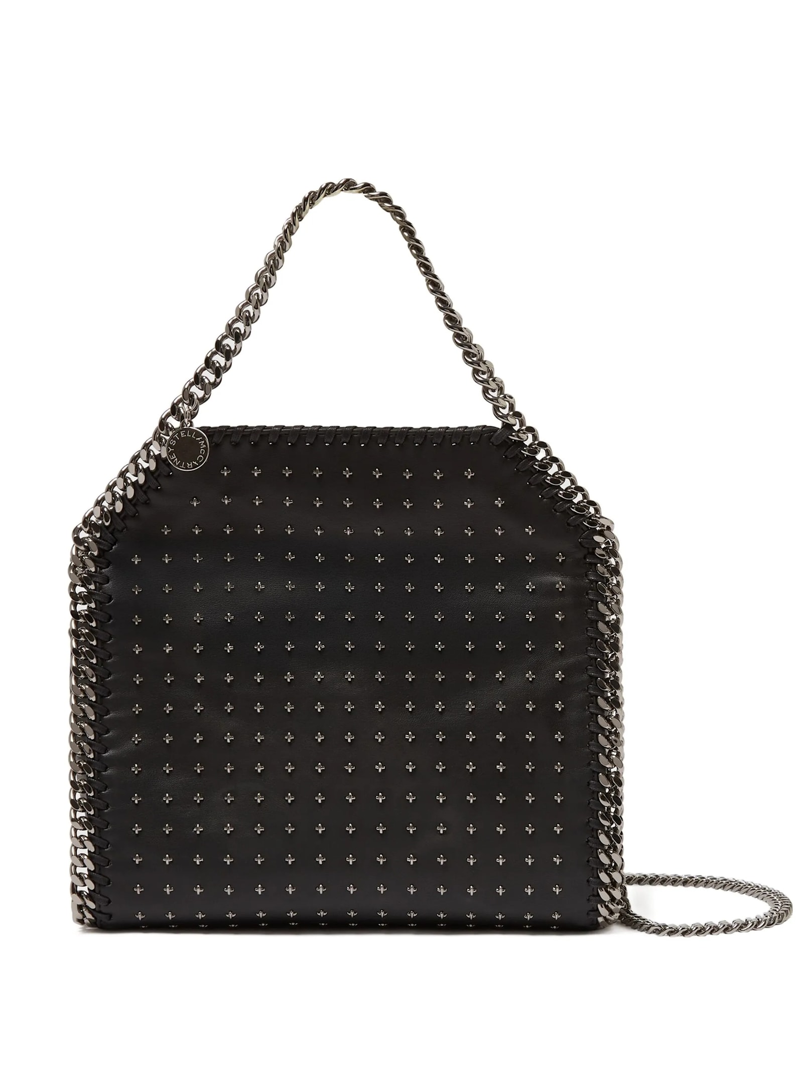 Stella Mccartney Falabella Studded Chain-trim Vegan Leather Tote Bag In Black