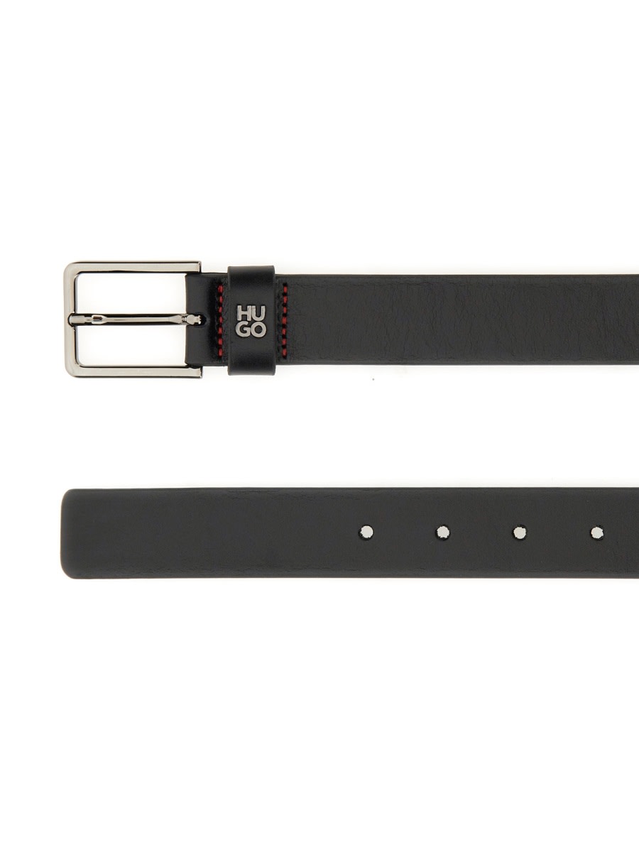 Shop Hugo Boss Belt With Buckle In Black
