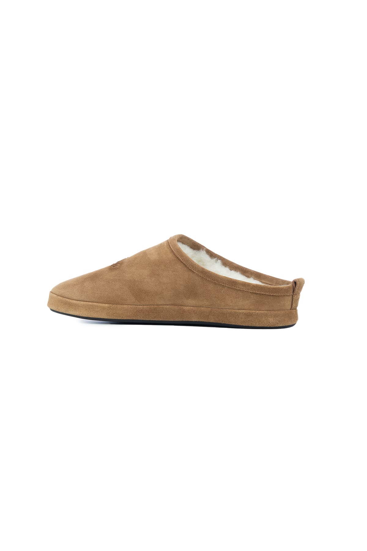 Balenciaga Men Camel Suede Alaska Ankle Slippers In Brown White