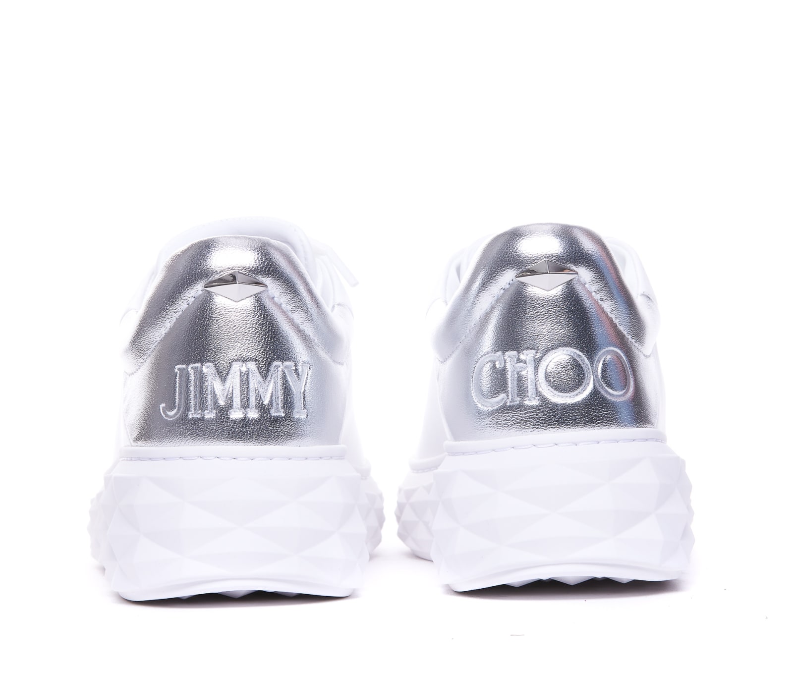 Shop Jimmy Choo Diamond Maxi Sneakers In White