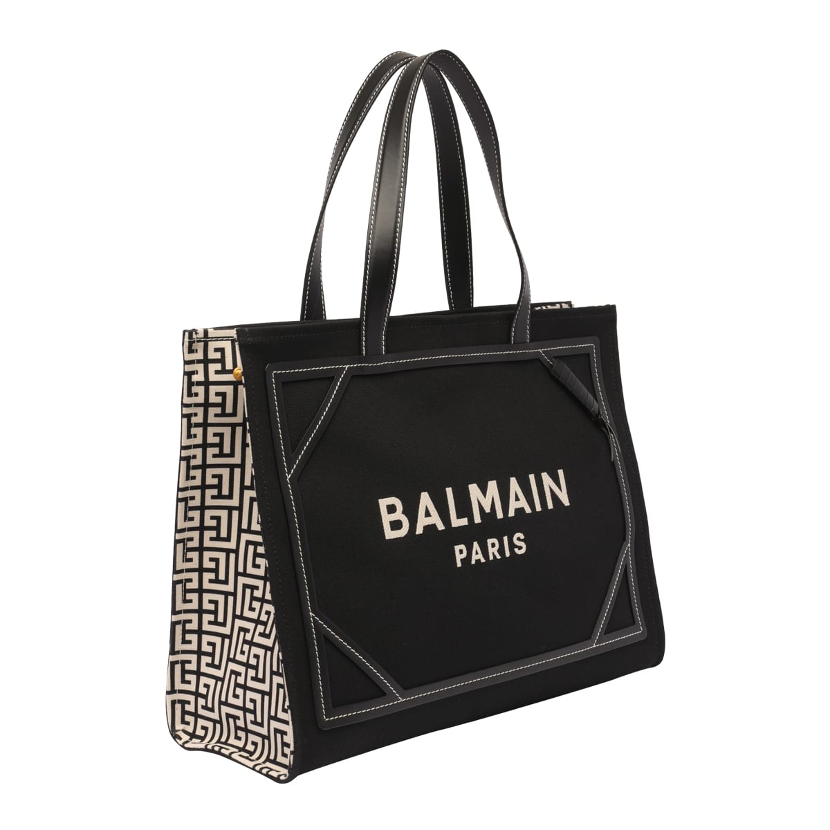 Shop Balmain Medium B-army Shopping Bag In Black