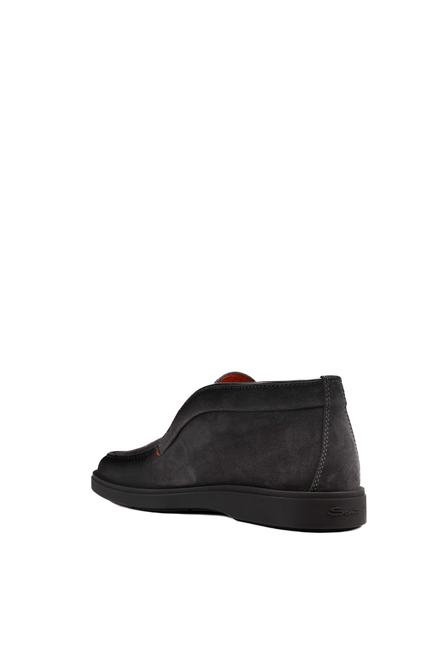 Shop Santoni Suede Ankle Boots In New Smoke