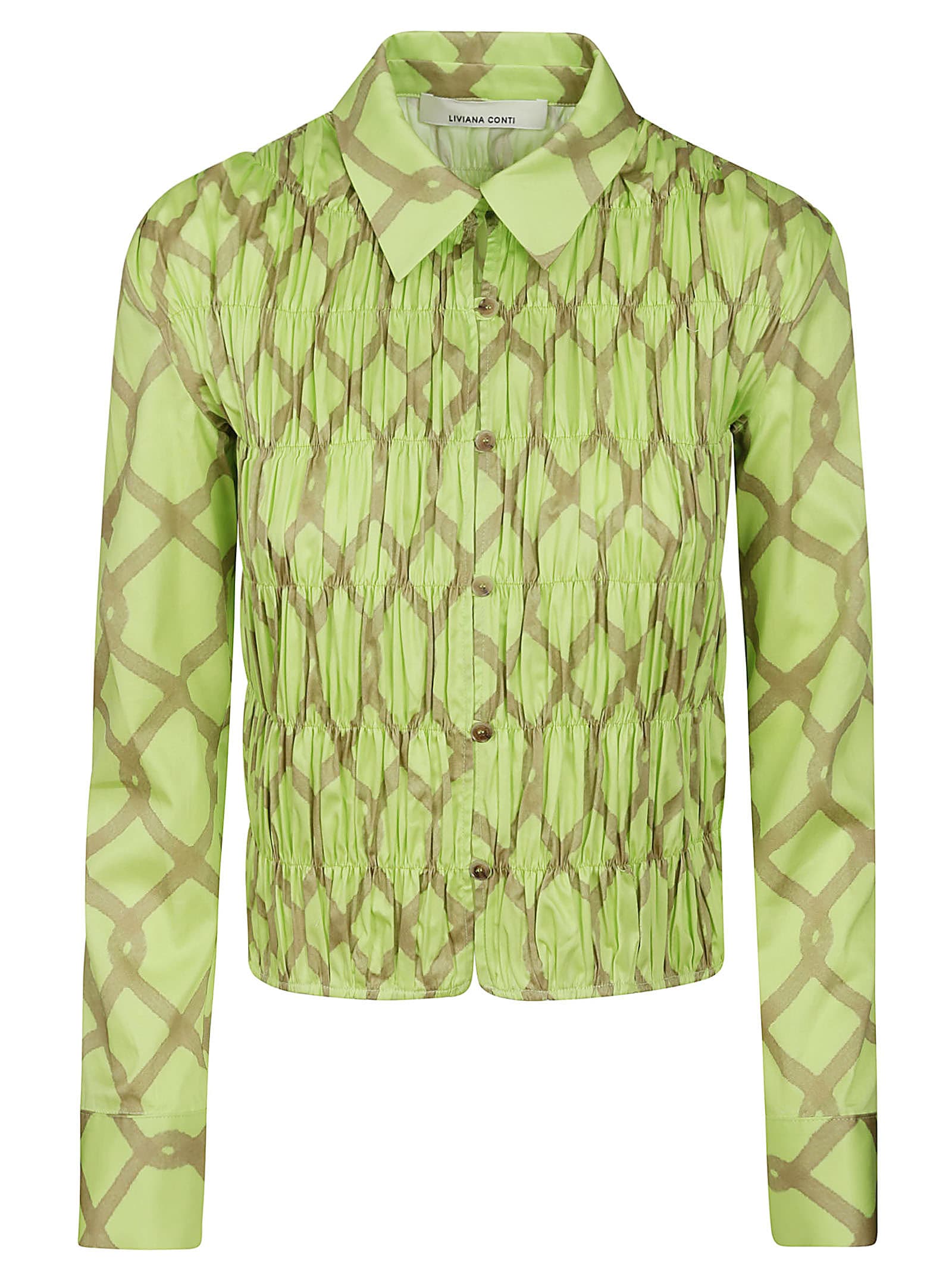 Shop Liviana Conti Shirt In Rete Lime Argil