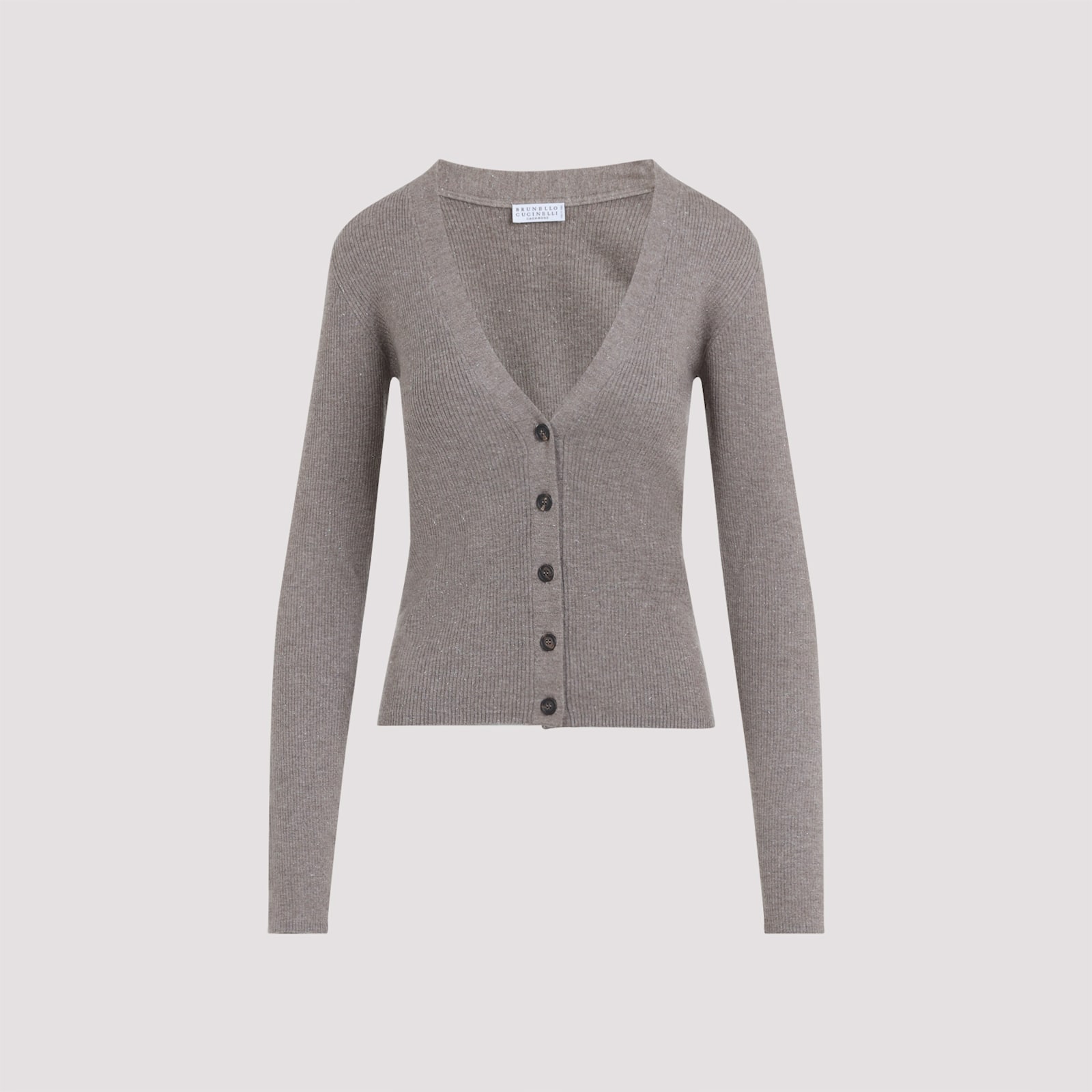 Brunello Cucinelli Women's Lurex Cardigan In Gray