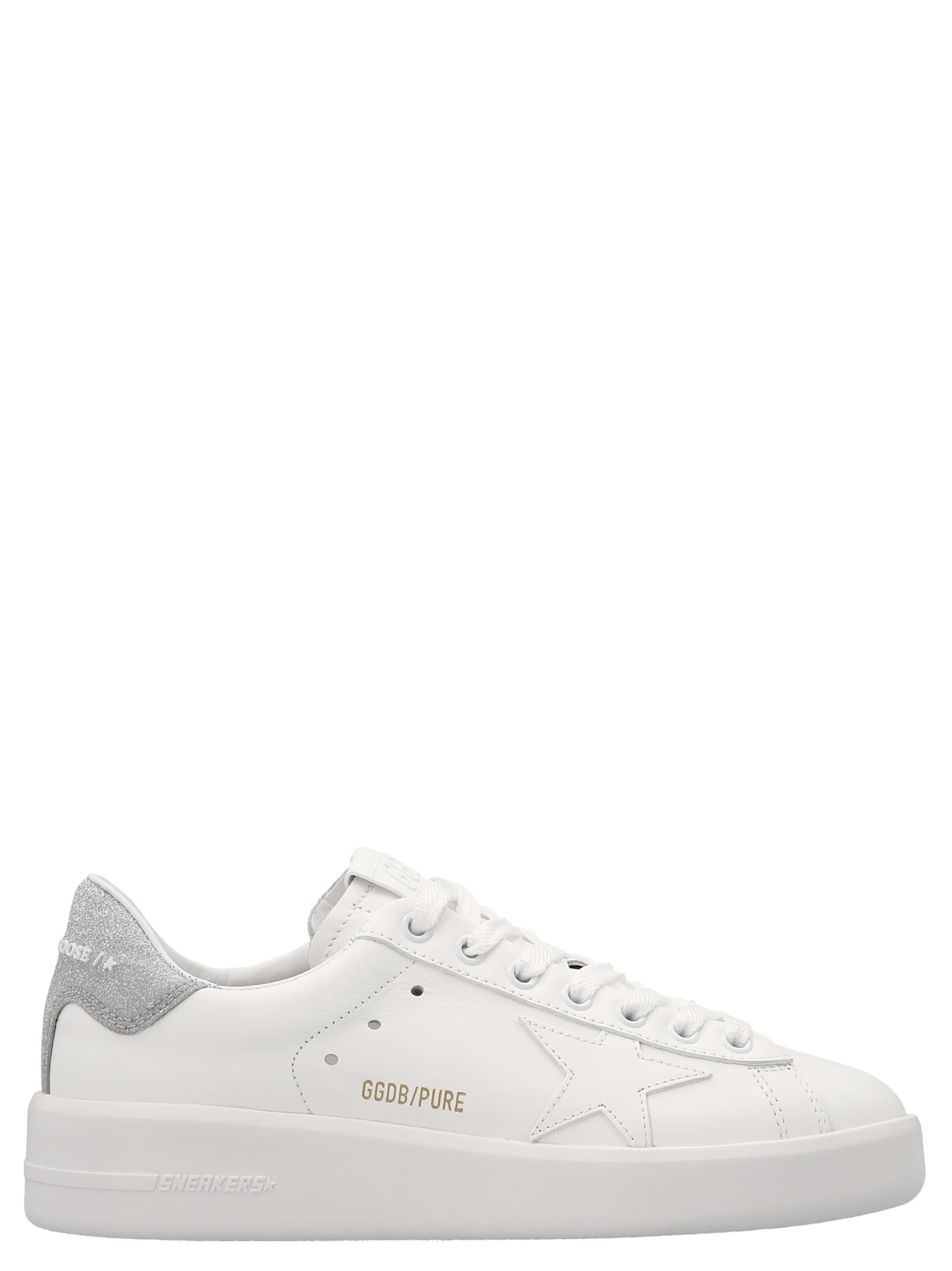 Shop Golden Goose Pure Star Sneakers In Silver