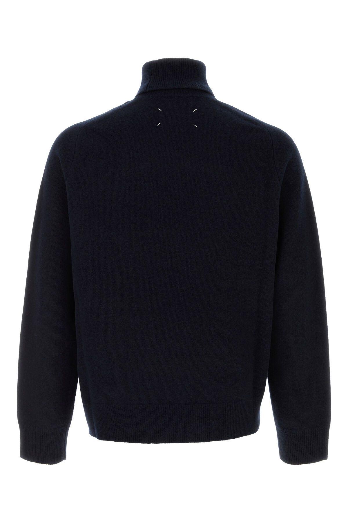 Shop Maison Margiela Midnight Blue Wool Sweater In 511