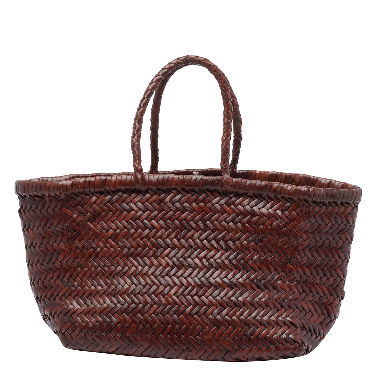 Dragon Diffusion Bamboo Triple Jump Small 3x Jump Design Basket 40x19x15 Cm In Burgundy