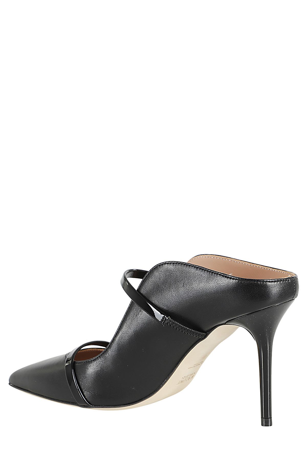 Malone Souliers Pointed Toe Mules With Glossy Strap Details In Animal Print