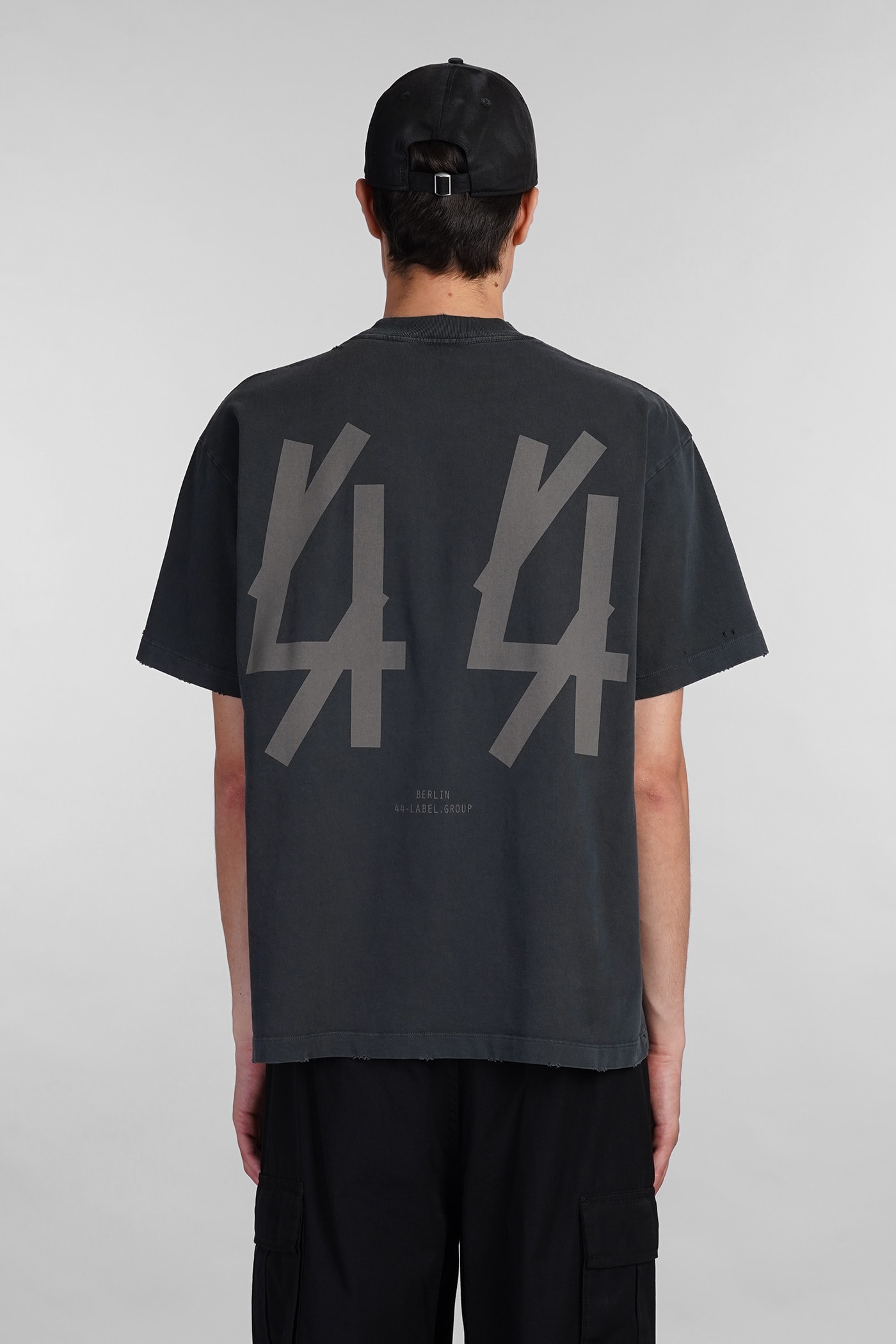 Shop 44 Label Group T-shirt In Black Cotton In Nero