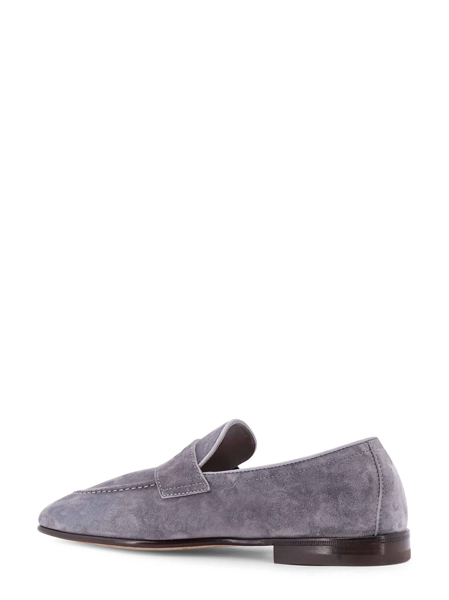 Brunello Cucinelli Suede Loafers In Grey