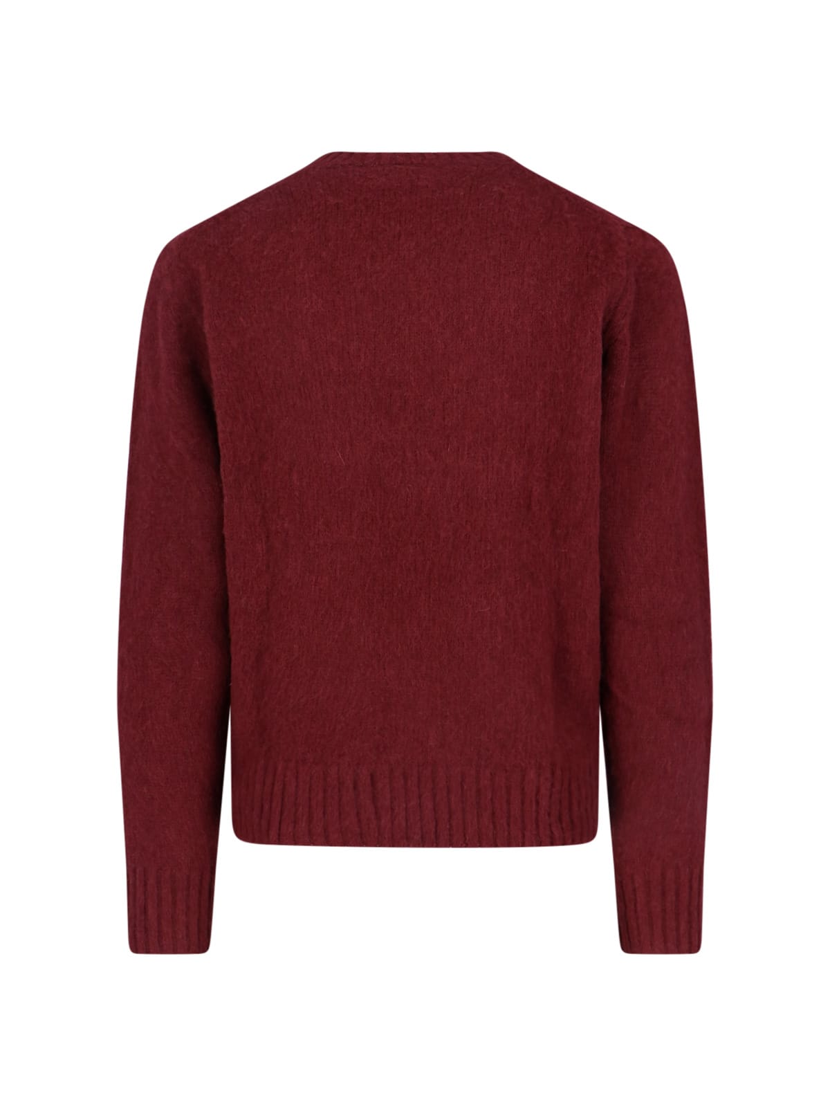 Aspesi Shetland Wool Sweater In Burgundy