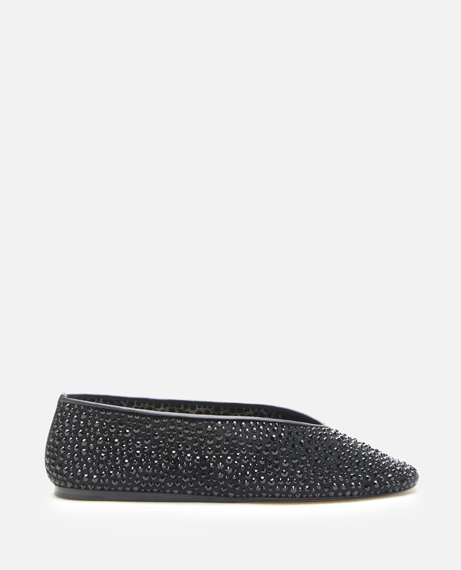 Le Monde Beryl Luna Crystal Mesh Ballerina Flats In Black