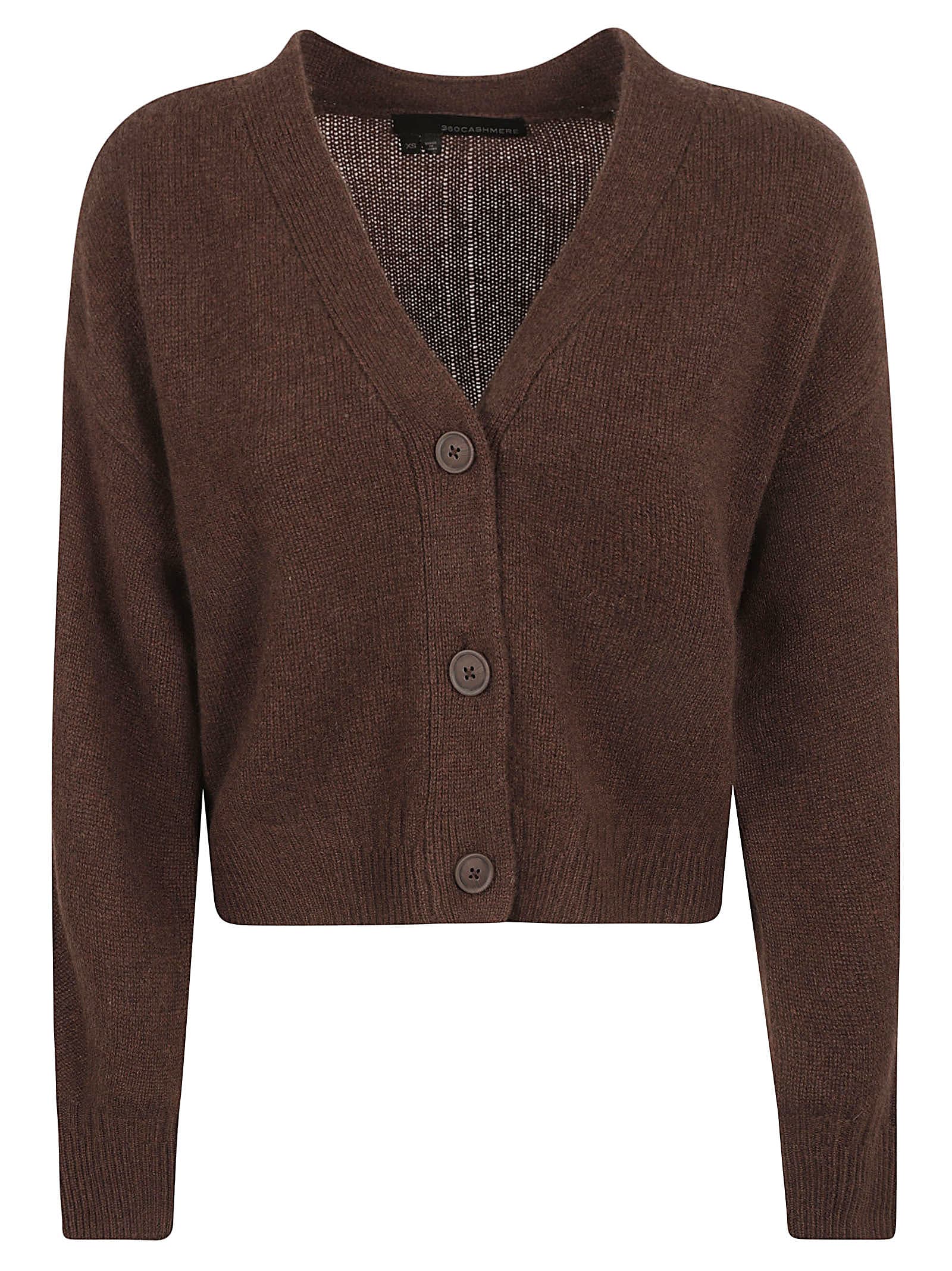 Shop 360cashmere V-neck Buttoned Cardigan In Sycamore