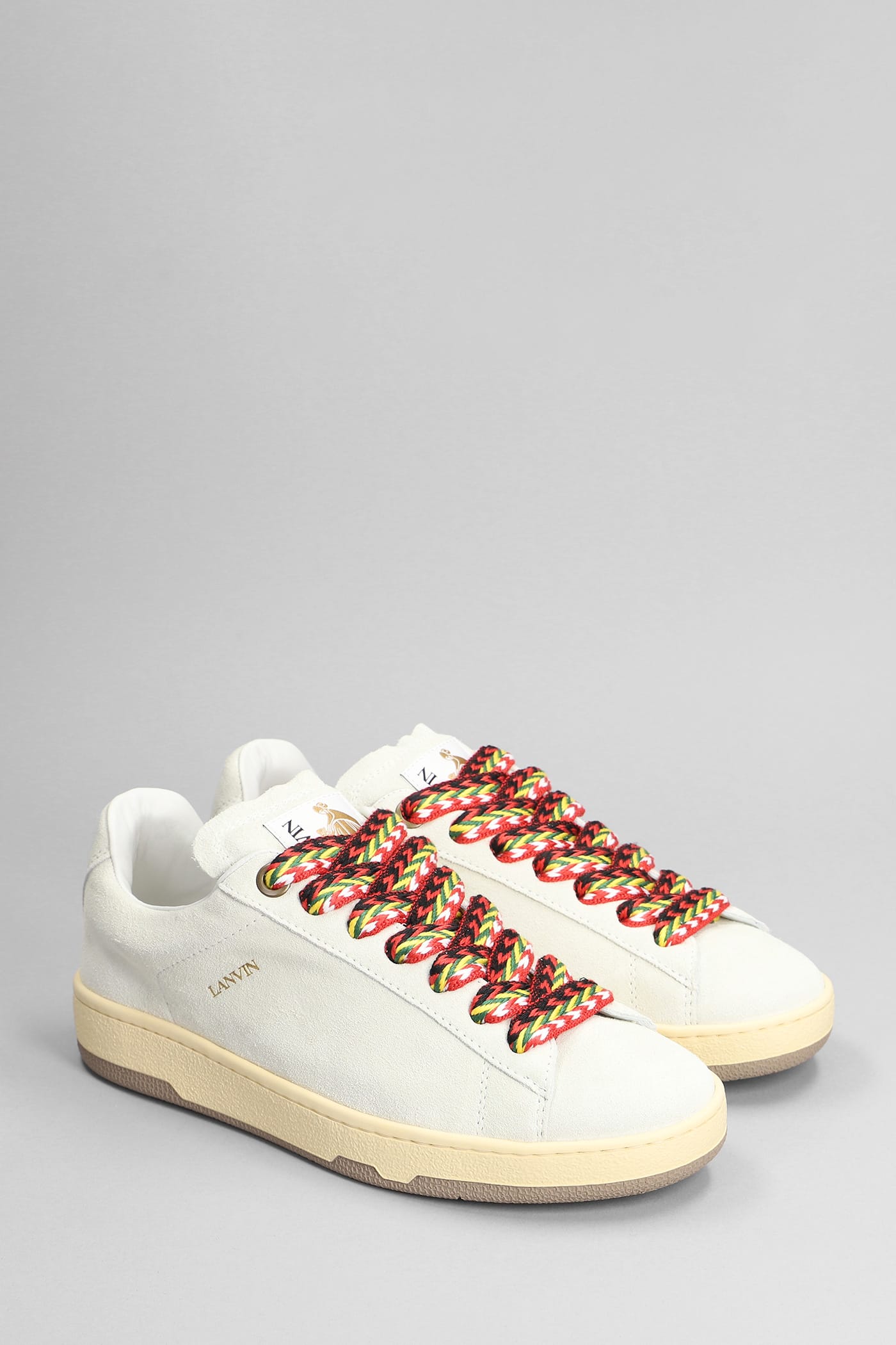 Shop Lanvin Lite Curb Low Sneakers In White Leather