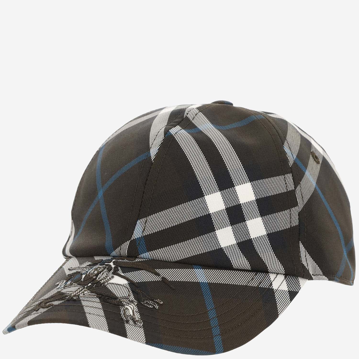 Shop Burberry Baseball Cap With Check Pattern In Red