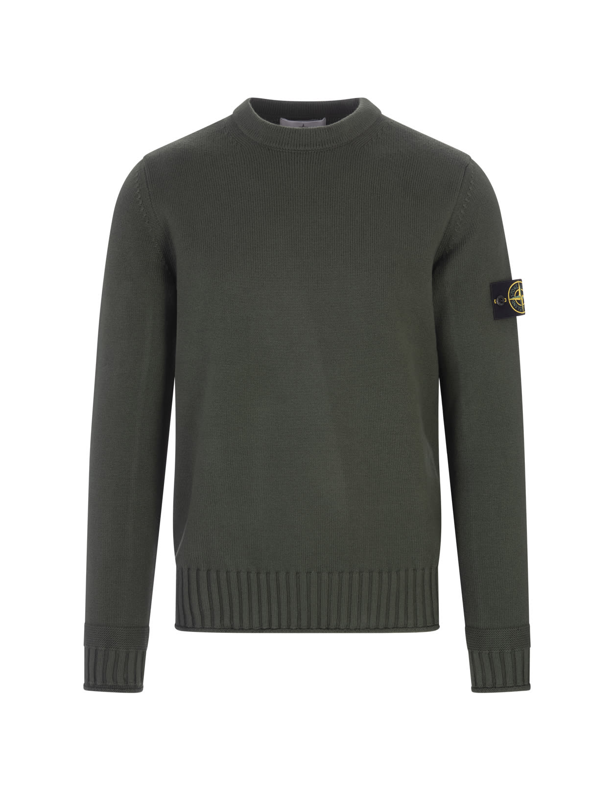 Stone Island Man Military Green Shaved Sweater