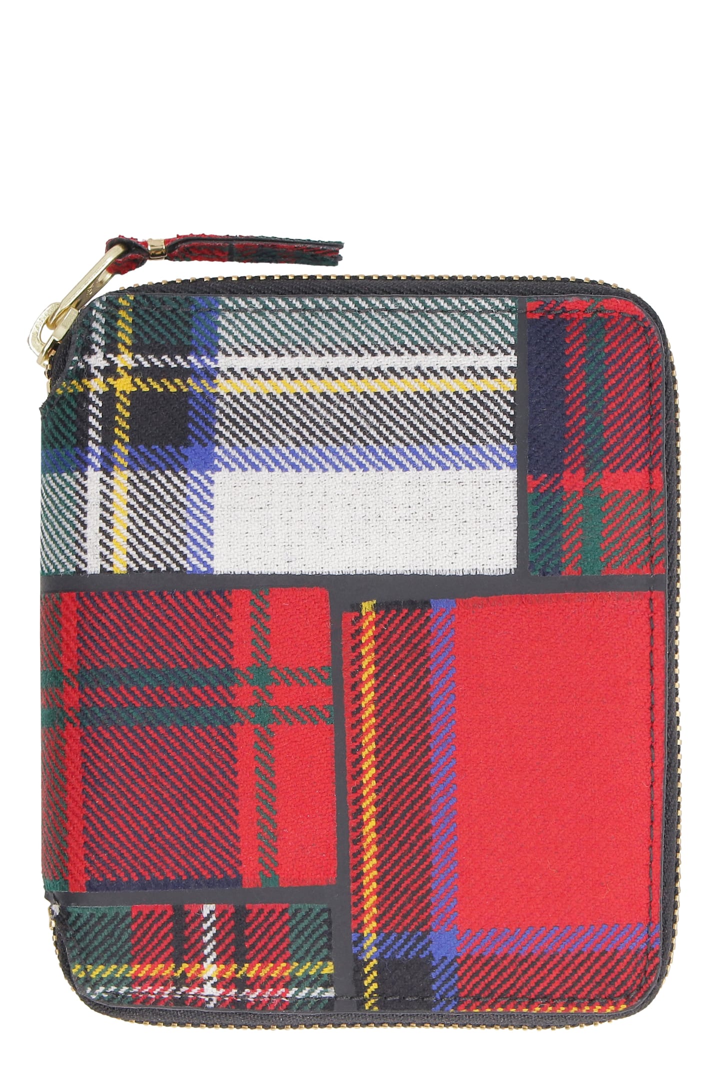 Tartan Motif Zip Around Wallet