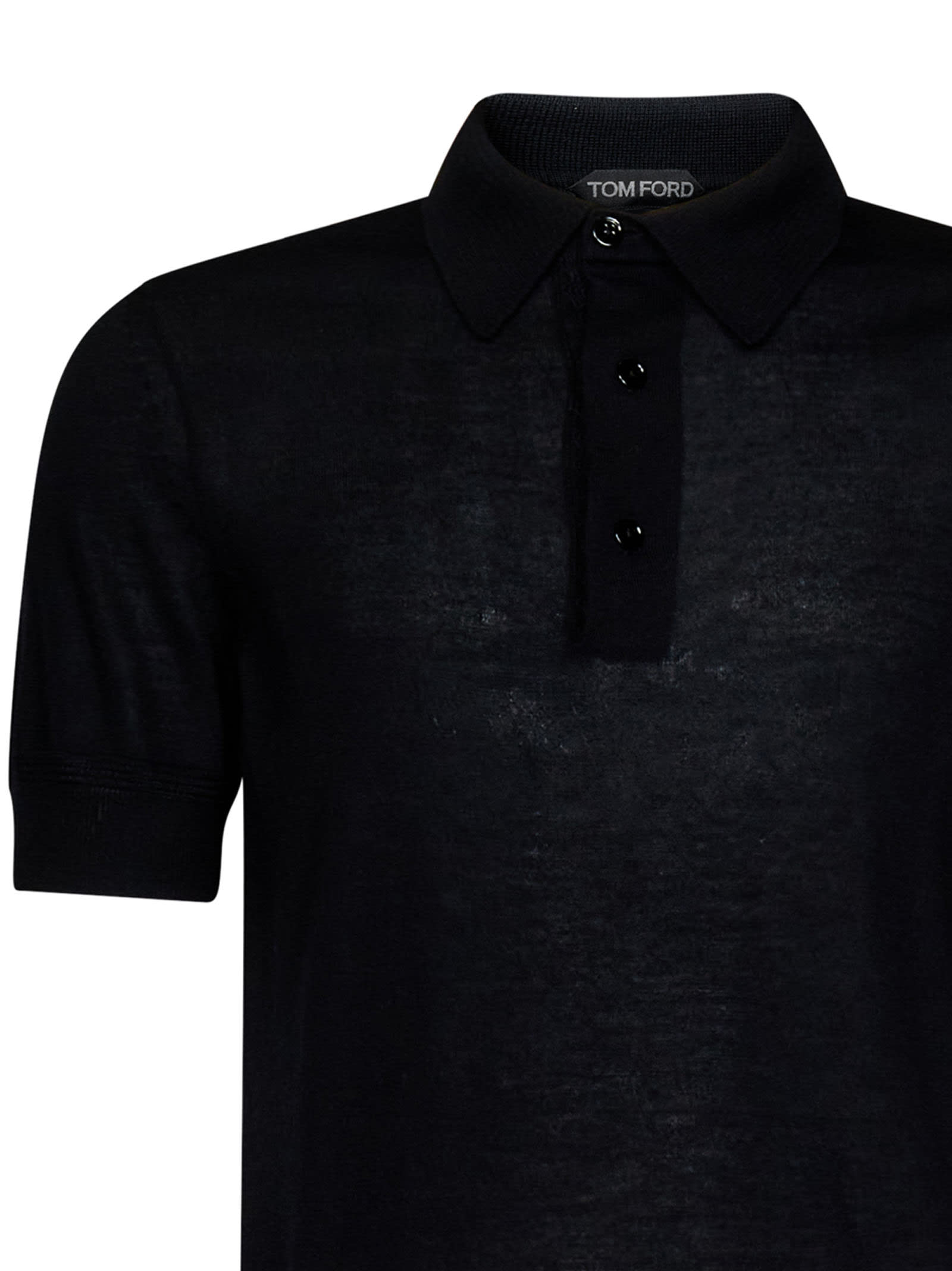 Shop Tom Ford Polo Shirt In Black