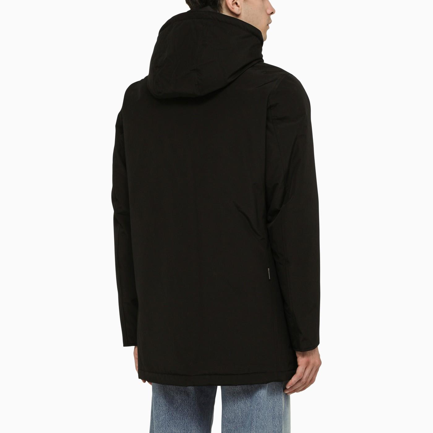 Shop Woolrich Multi Pocket Hooded Parka In Black