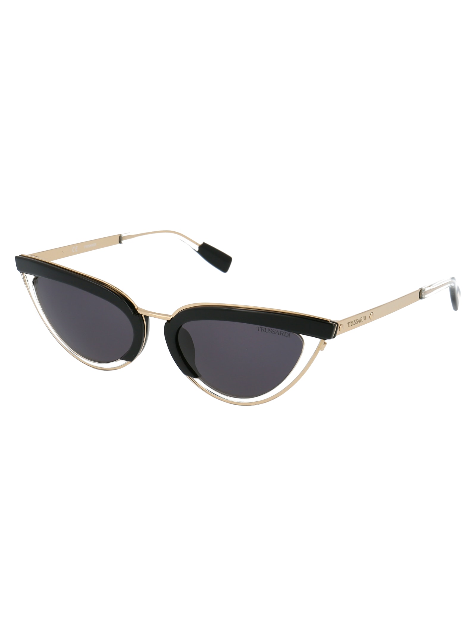 Shop Trussardi Str378 Sunglasses In 0z50 Gold