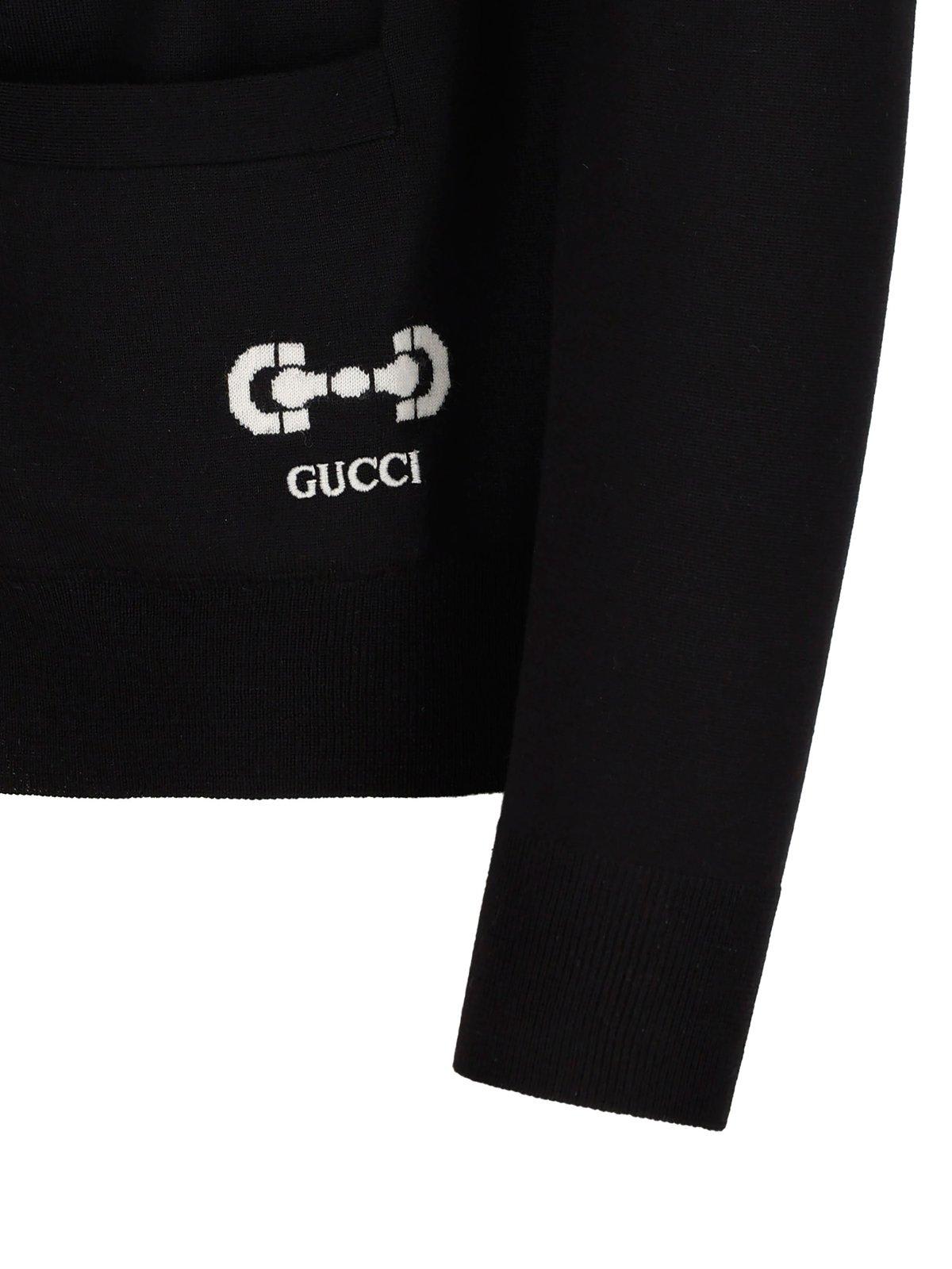 Shop Gucci Gg Intarsia Knit Cardigan