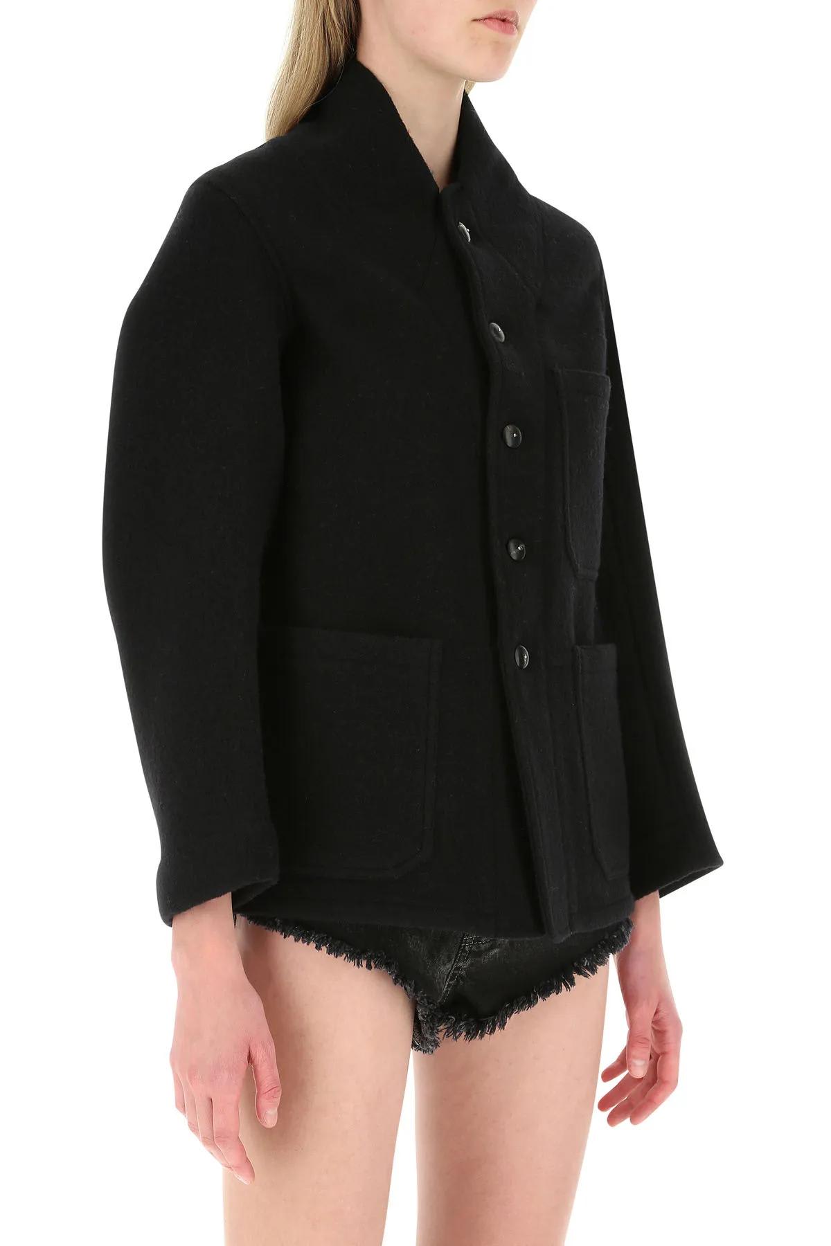 Shop Maison Margiela Black Wool Blazer