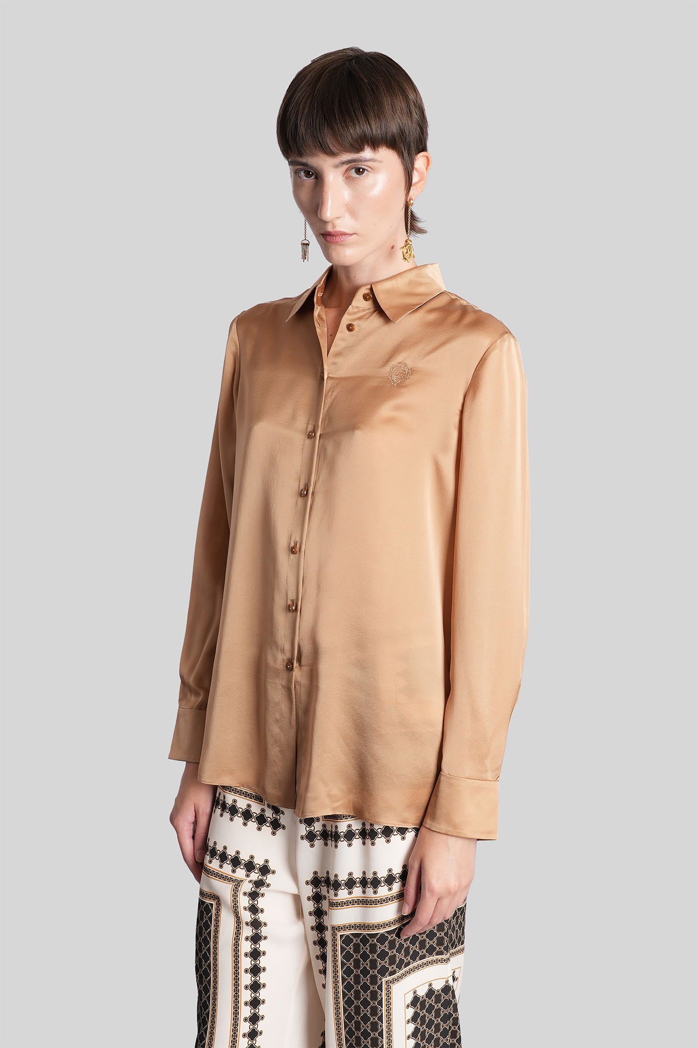 Zimmermann Shirt In Camel Silk In Brown