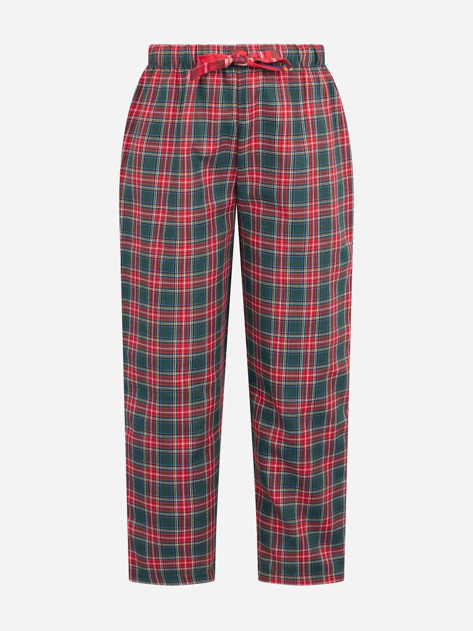 Mc2 Saint Barth Kid Pajama Pants With Tartan Print In Green