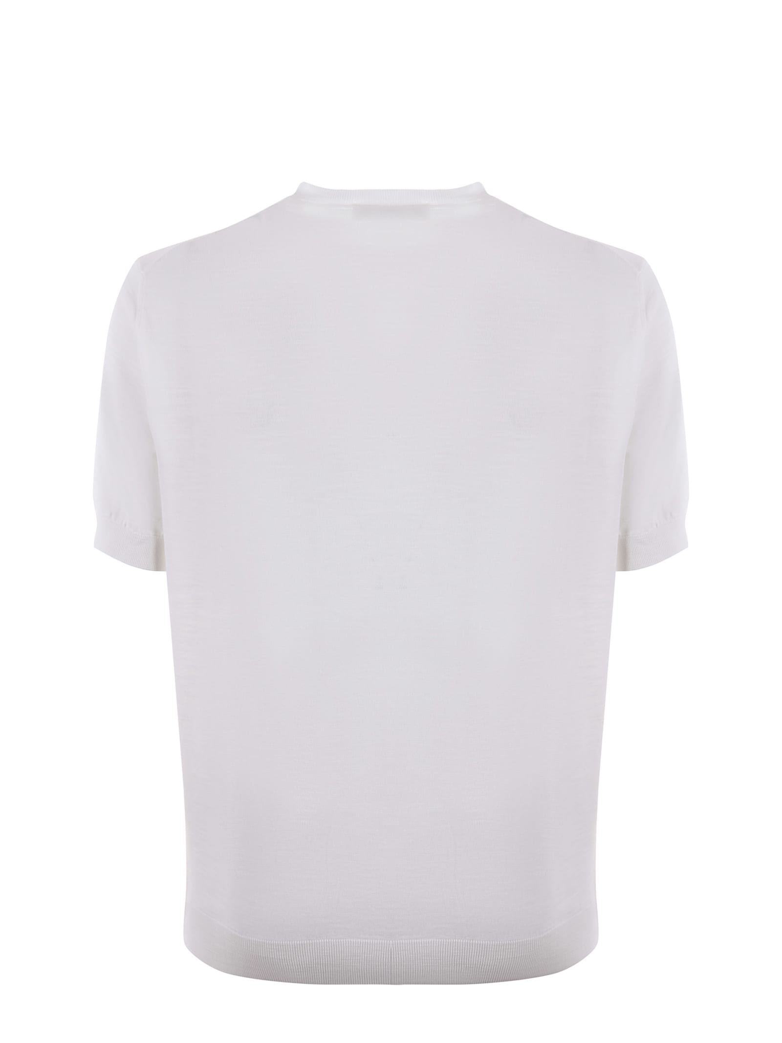 Shop Filippo De Laurentiis T-shirt In Cotton Thread In Bianco Latte