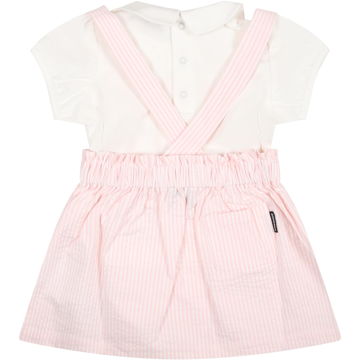 Shop Moschino Pink Dungarees For Baby Girl