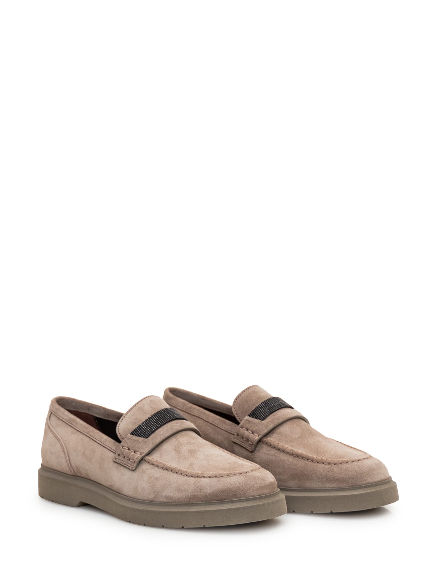 Brunello Cucinelli Penny Loafer In Ice