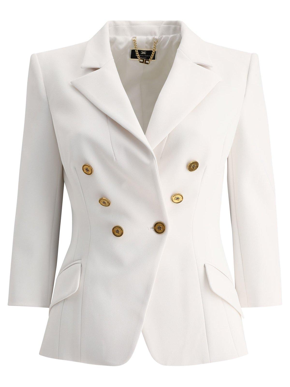 Elisabetta Franchi Batwing Open Neck Ribbed Knit Pull In Avorio