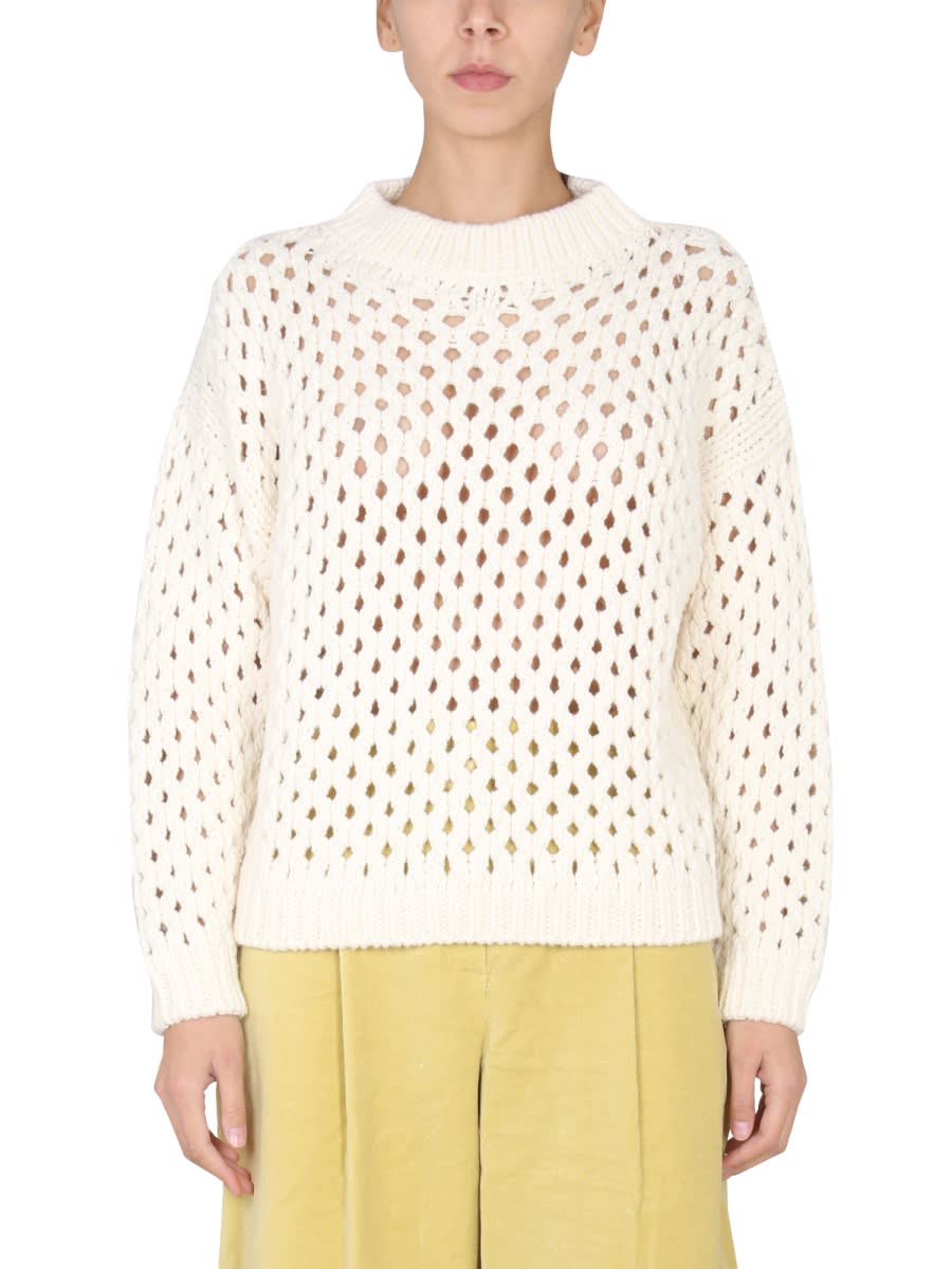Shop Alysi Knitted Shirt In Beige