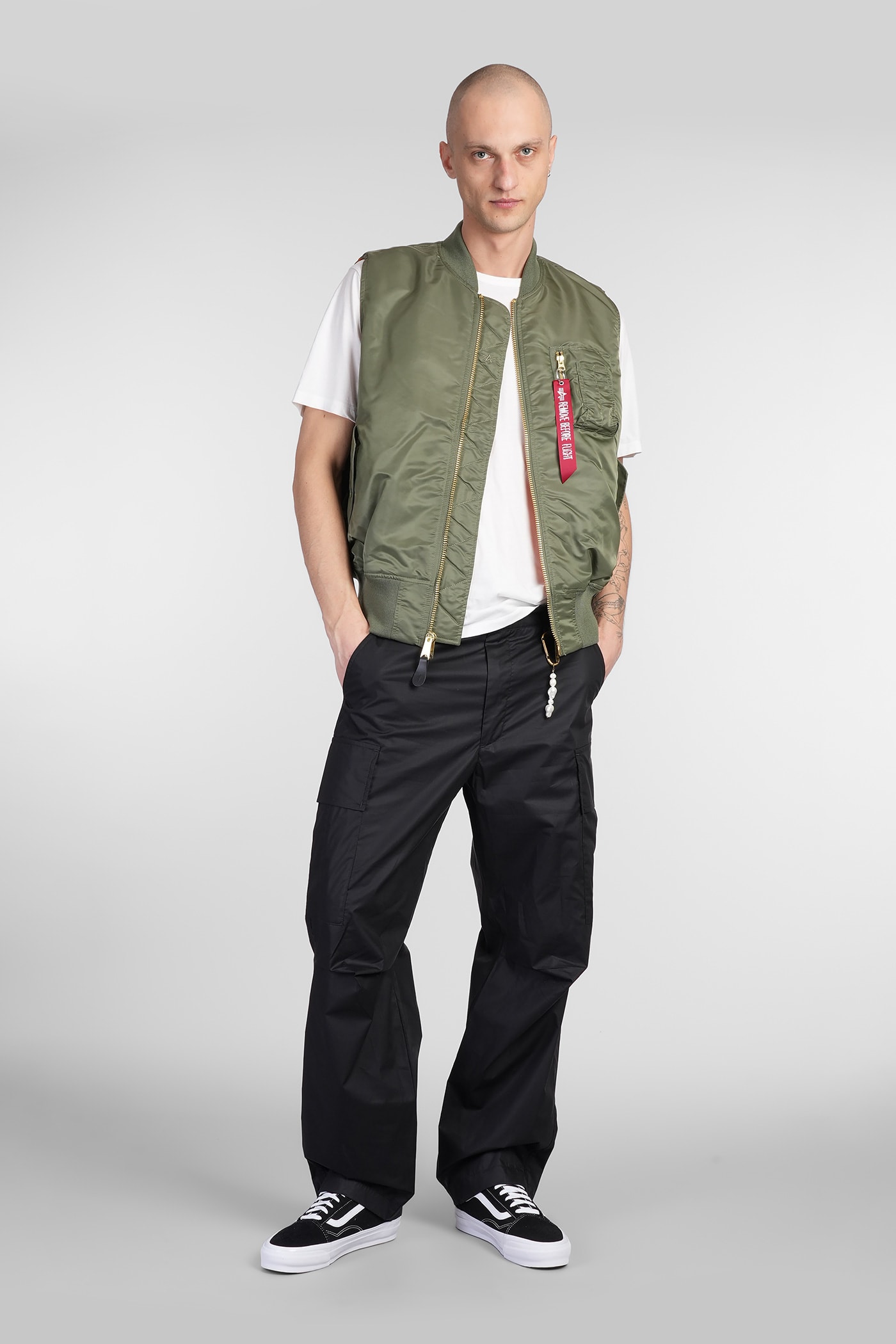 ALPHA INDUSTRIES MA-1 VEST VEST IN GREEN NYLON