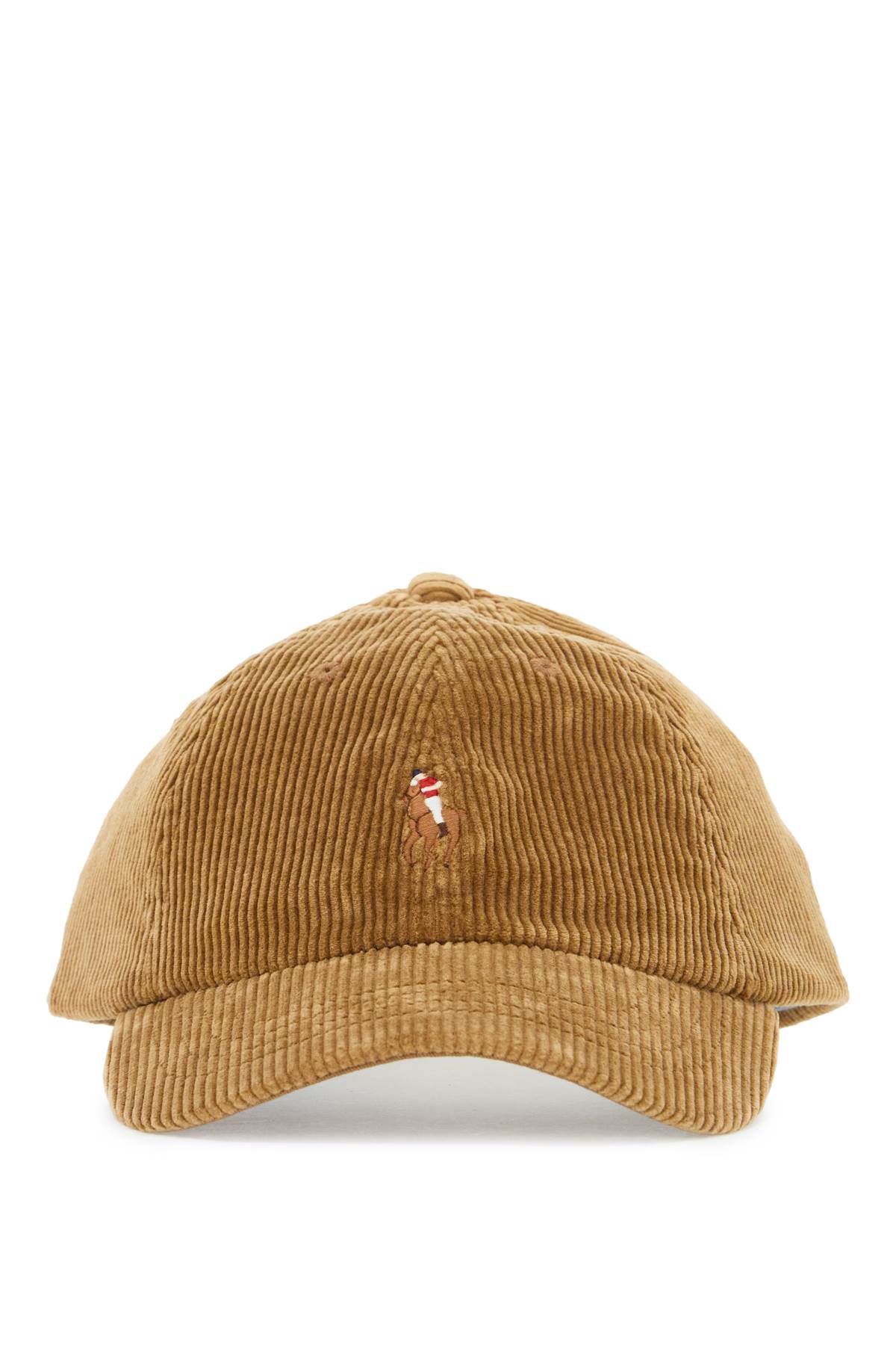 Polo Ralph Lauren Velvet Ribbed Baseball Cap With Nine In Brown