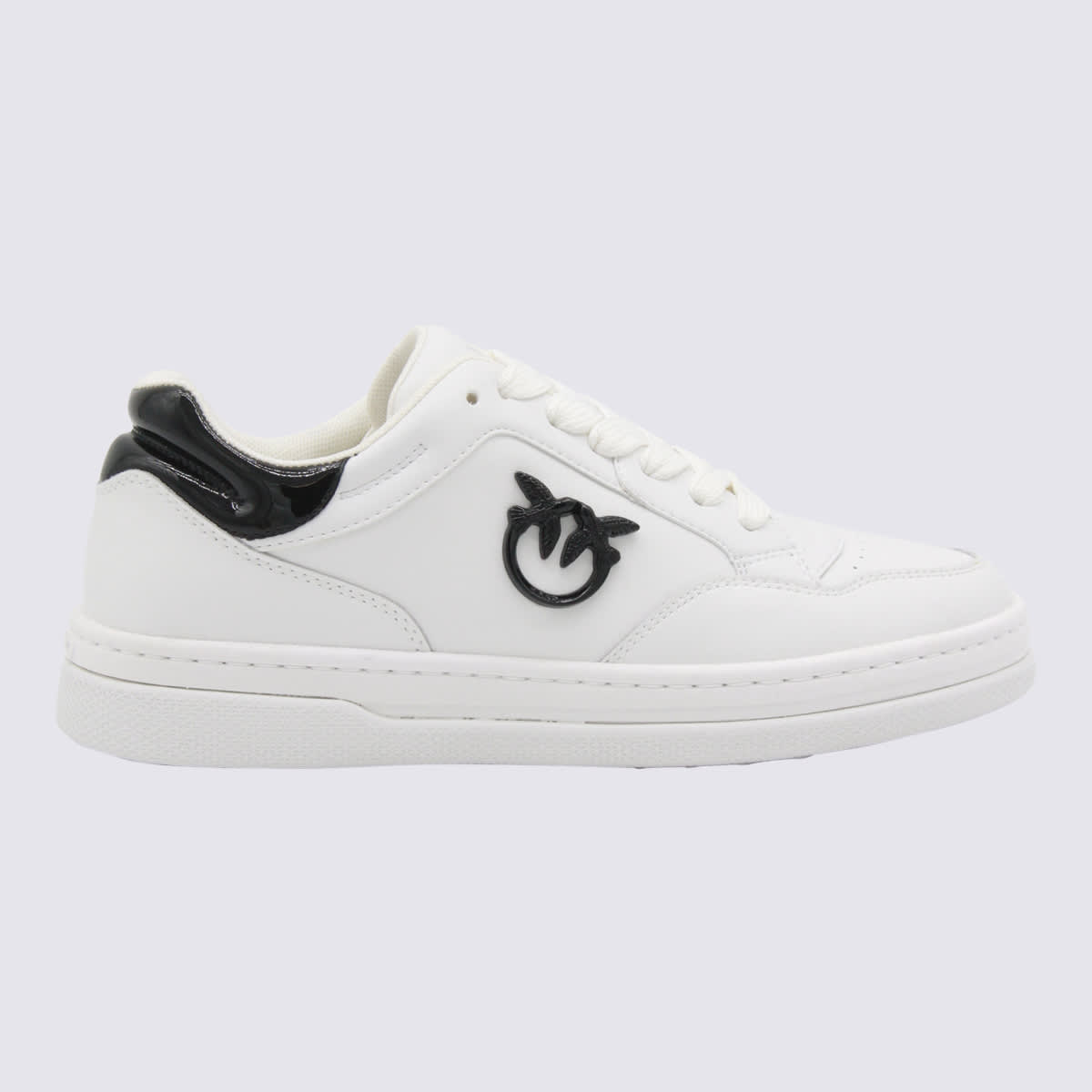 Pinko Sneakers With Love Birds Logo Plaque In White
