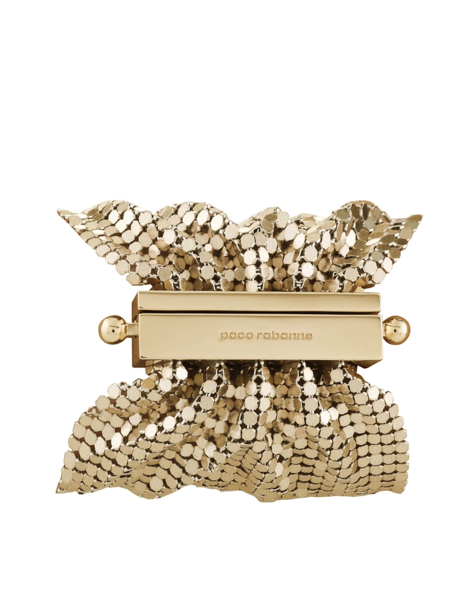 Paco Rabanne Pixel Tie Bracelet In Gold Color Knit