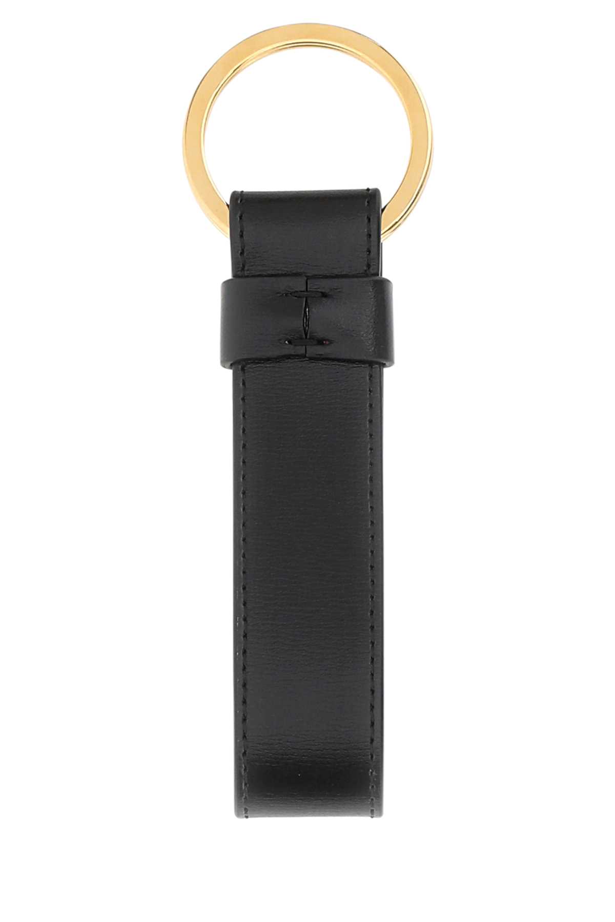 Tod's Black Leather Keyring In B999