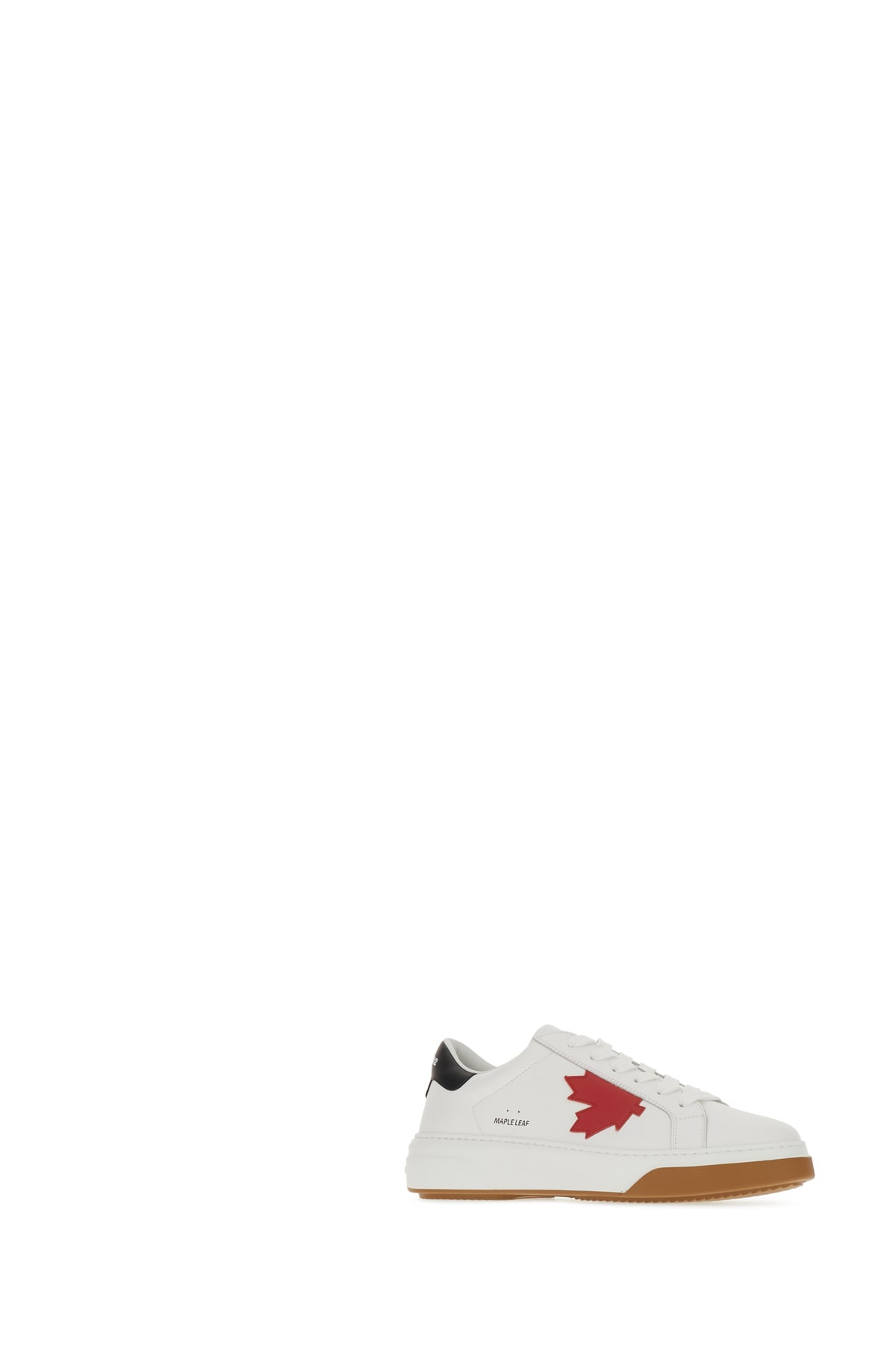 Shop Dsquared2 White Leather Bumper Sneakers In Bianco Rosso Nero