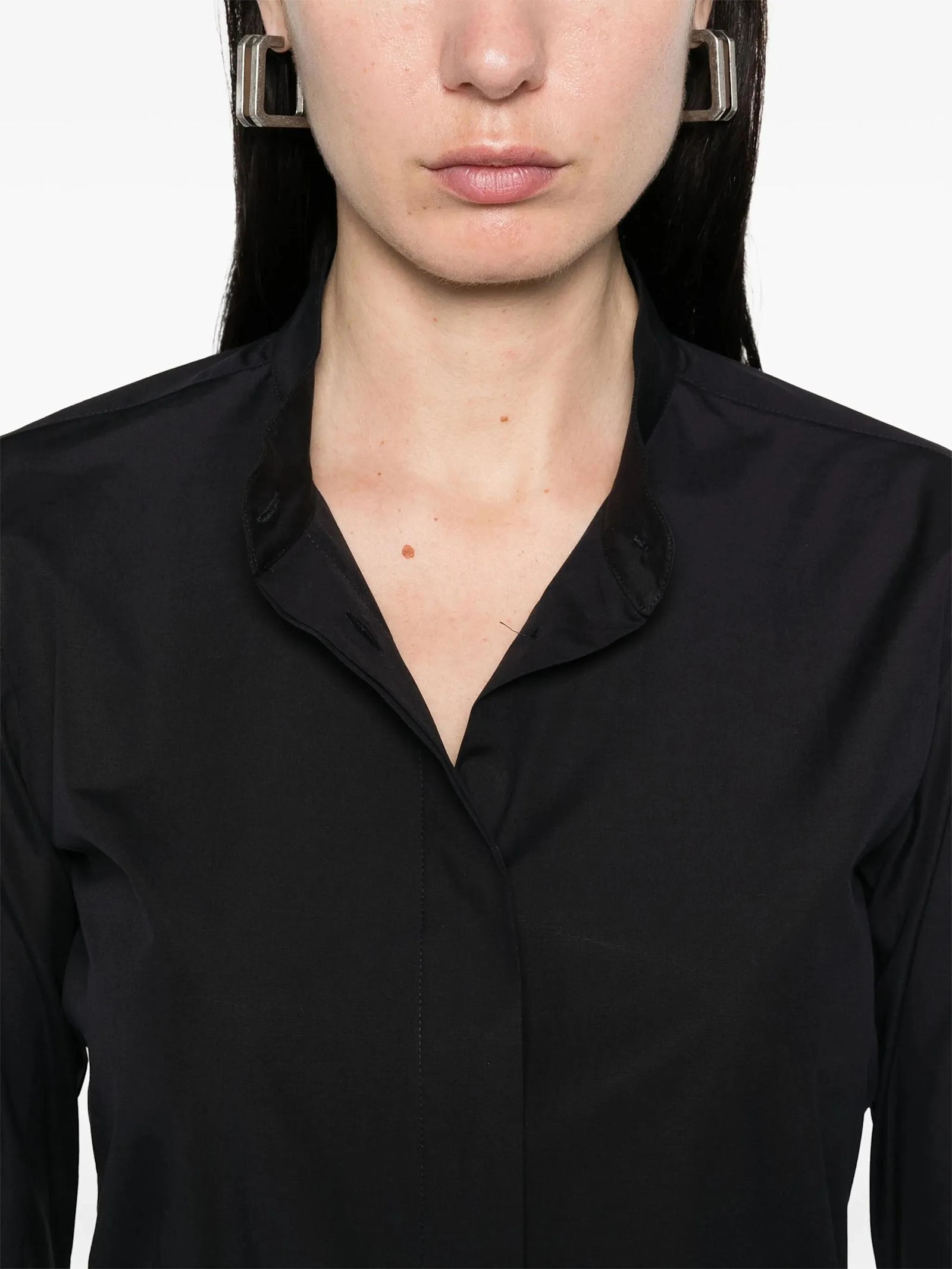 Max Mara Buttoned Long-sleeved Shirt In Black