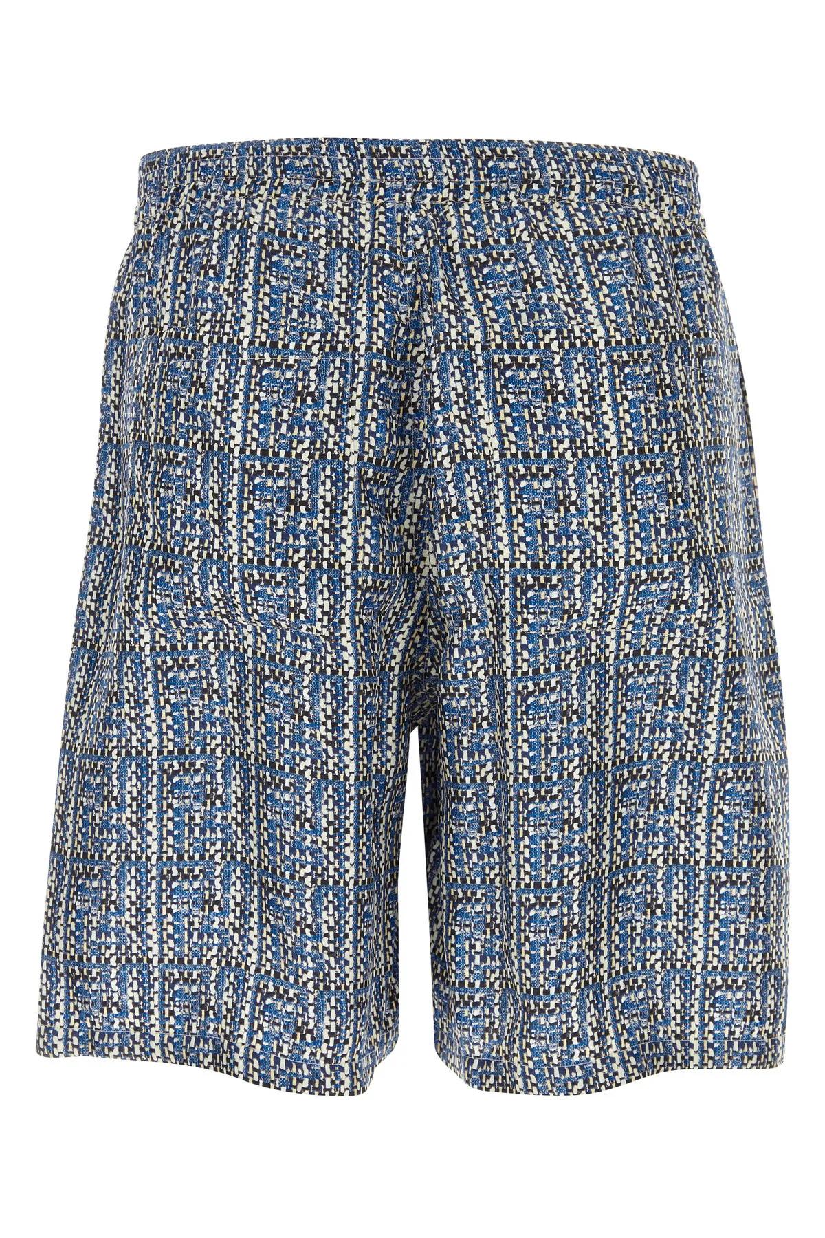 Shop Fendi Printed Silk Bermuda Shorts